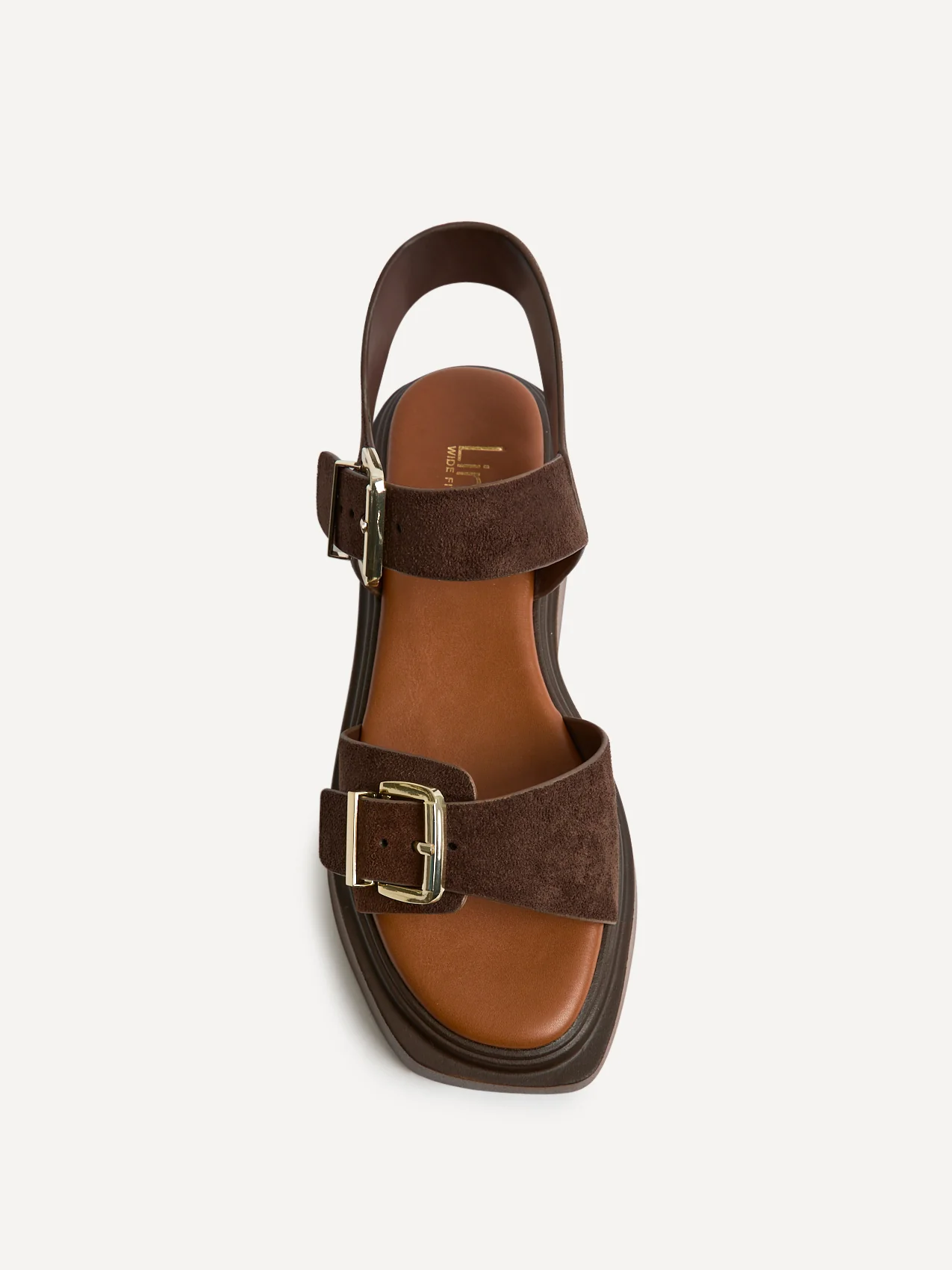 Source Wide Fit Brown Flatform Sandals - Image 4