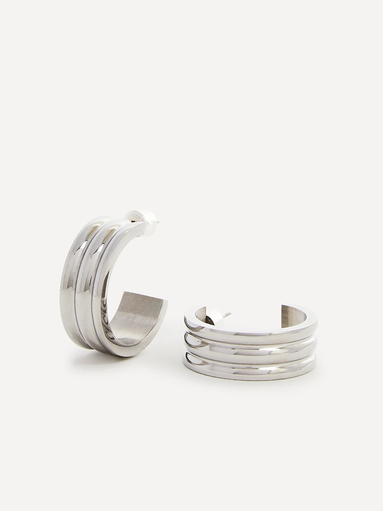 Spirit Silver Large Hoop Earrings - Image 2