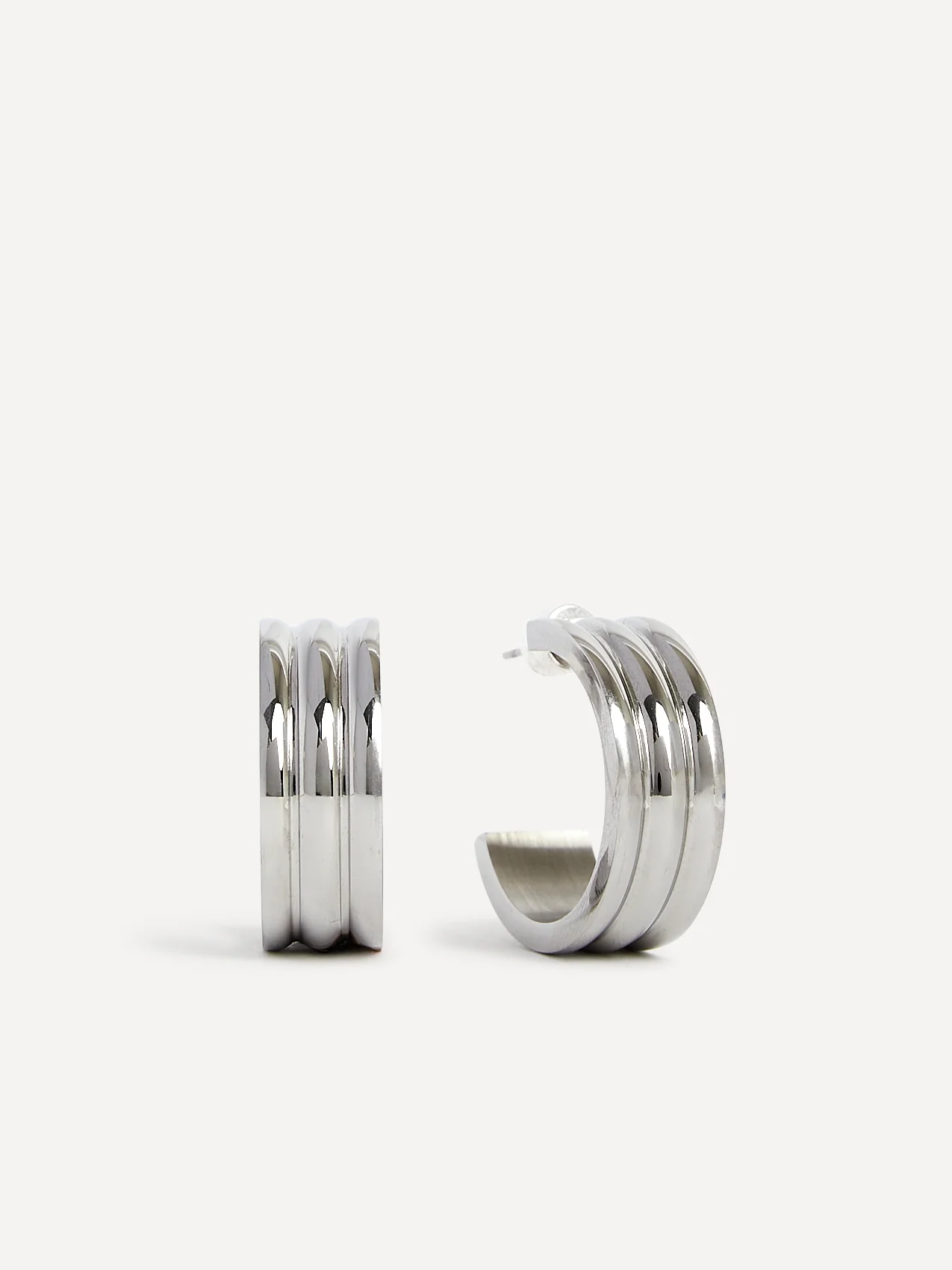 Spirit Silver Large Hoop Earrings - Image 3