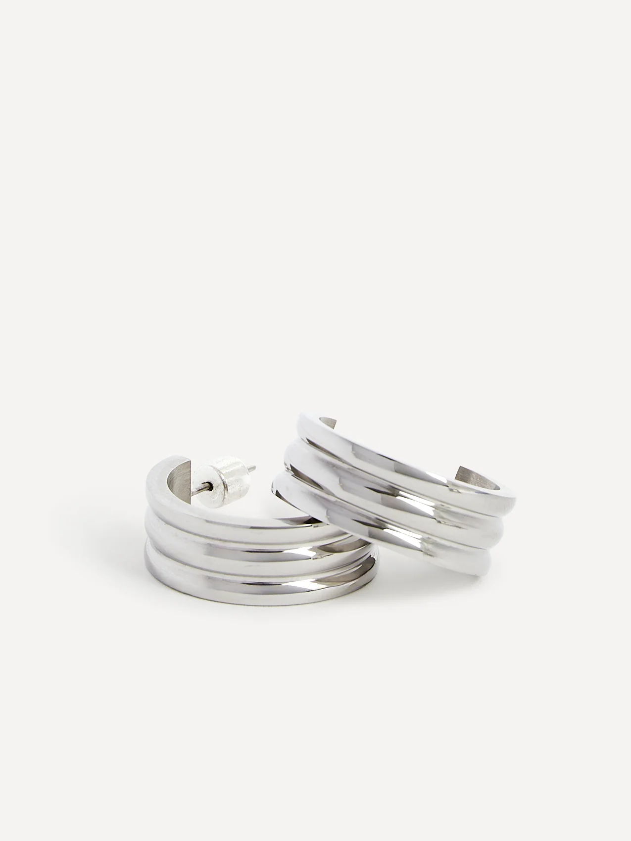 Spirit Silver Large Hoop Earrings - Image 5