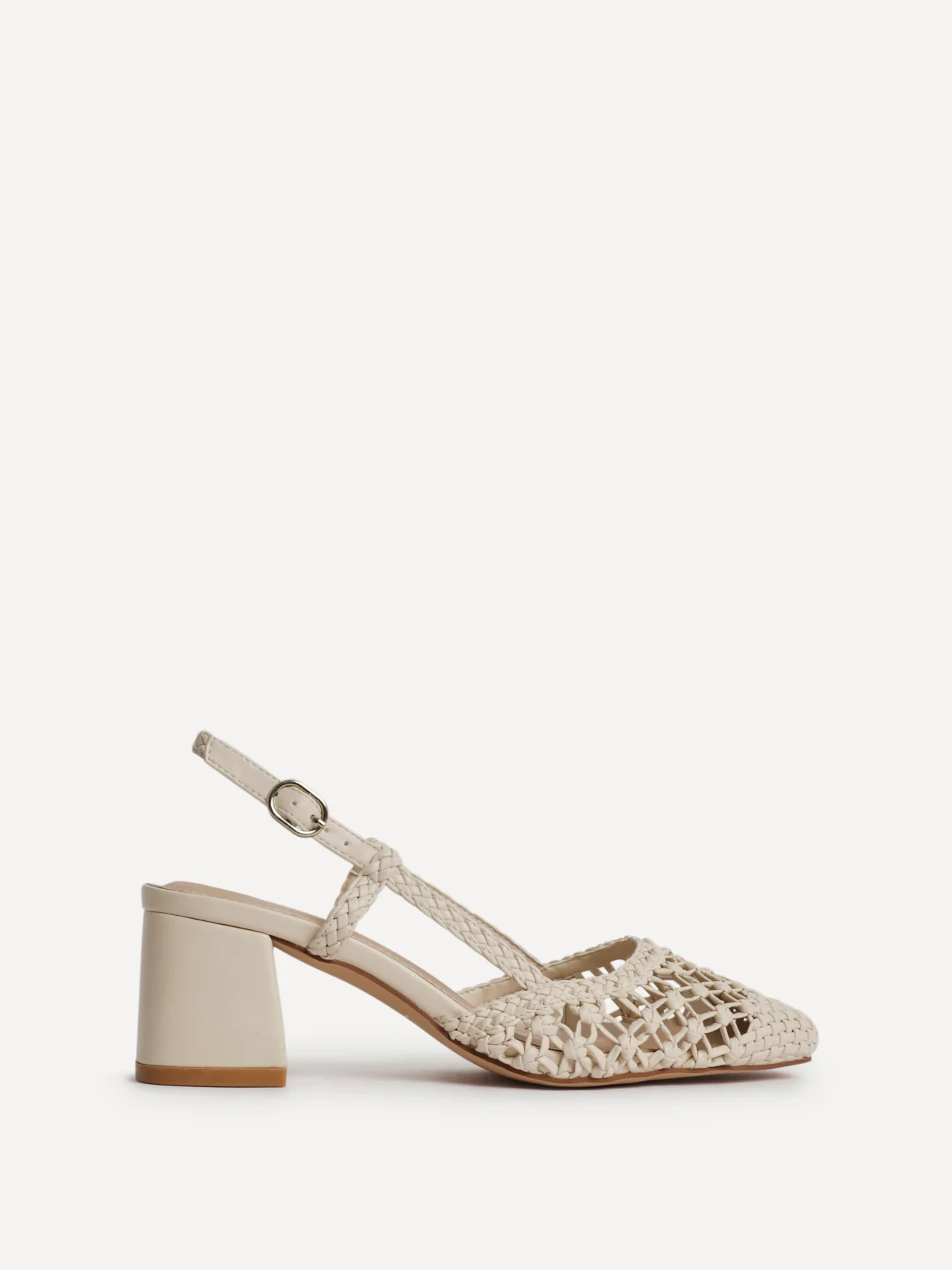 Spring Beige Handwoven Court Heels - Image 2
