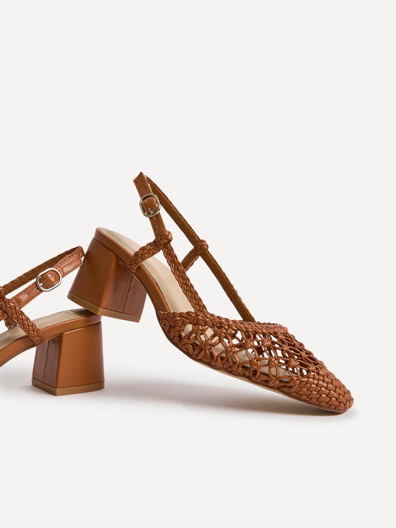 Spring Tan Handwoven Court Heels - Image 5