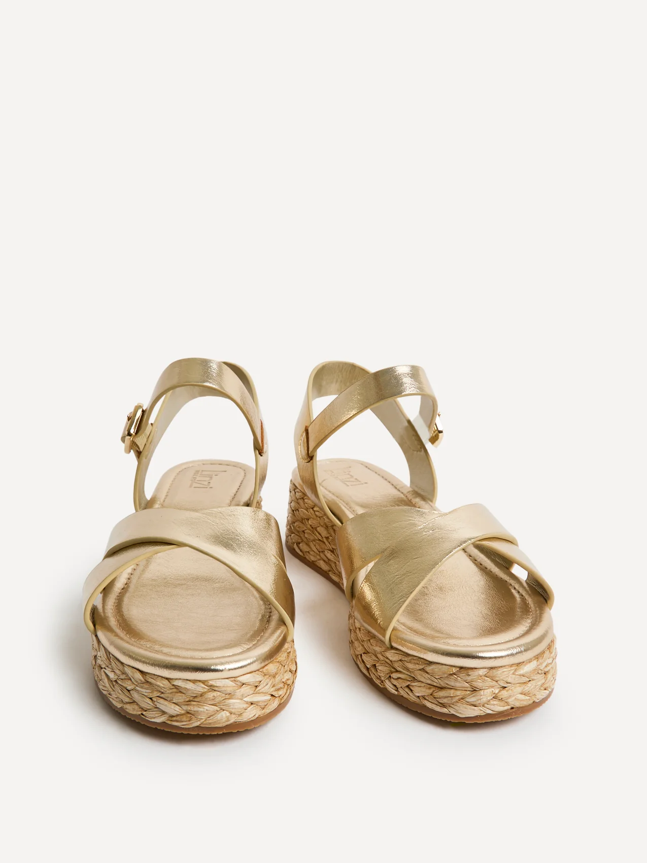Spritz Wide Fit Gold Flatform Sandals - Image 3