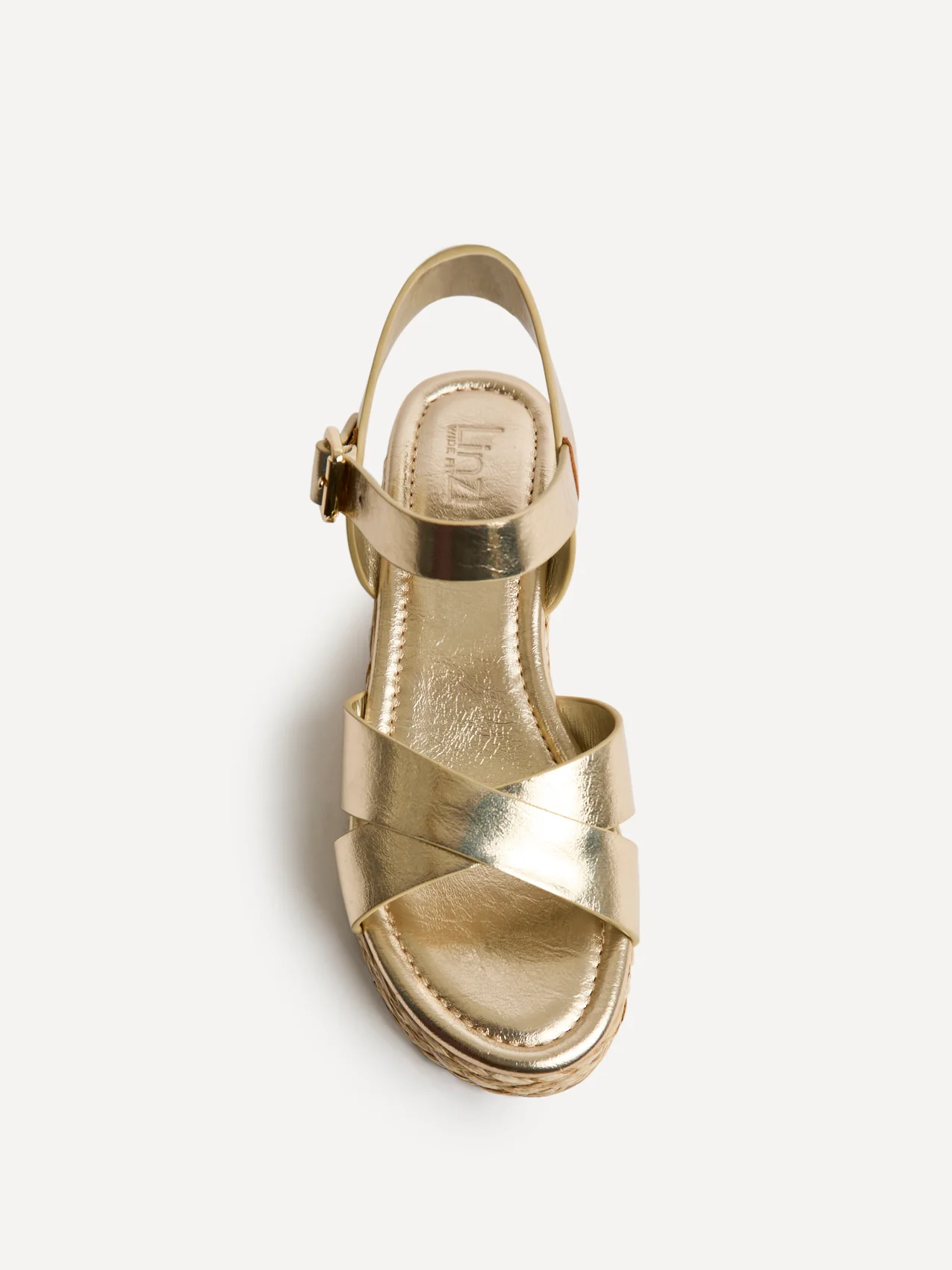 Spritz Wide Fit Gold Flatform Sandals - Image 4
