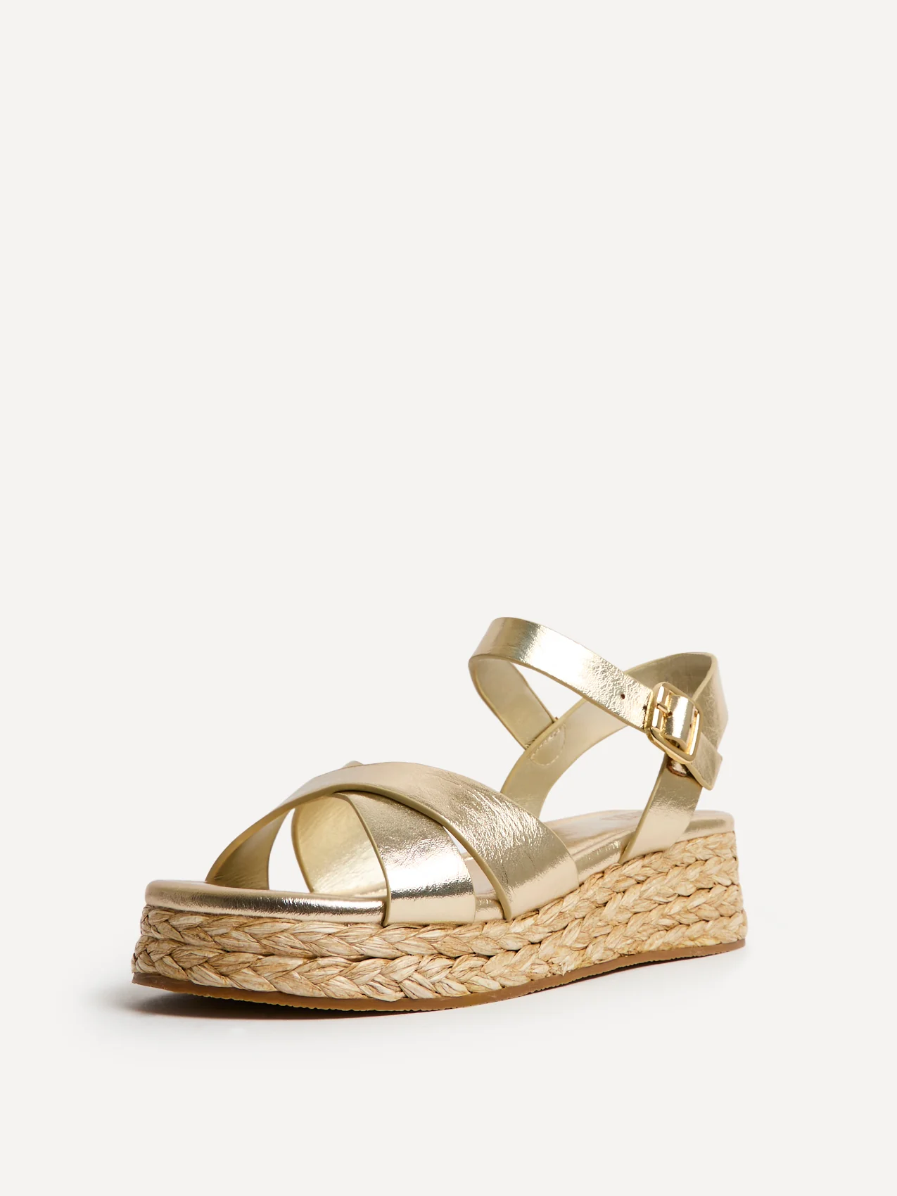 Spritz Wide Fit Gold Flatform Sandals - Image 5