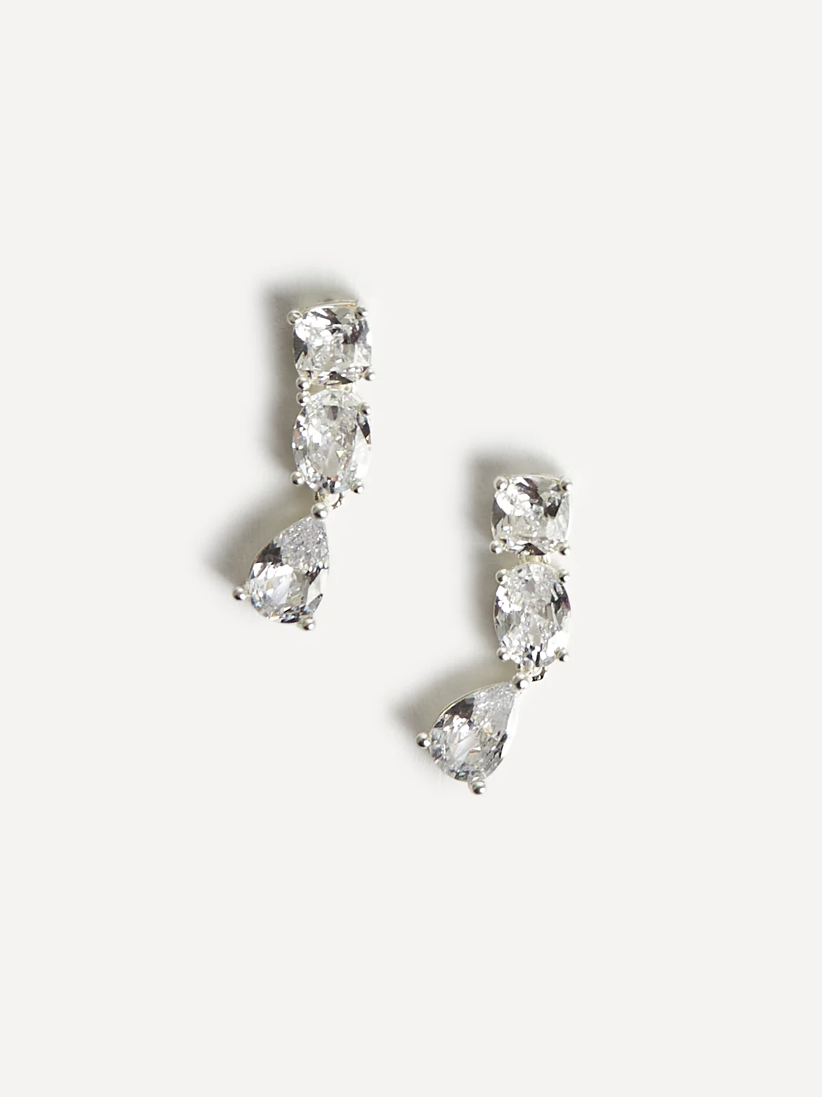 Stardust Silver Crystal Stone Drop Earrings - Image 6
