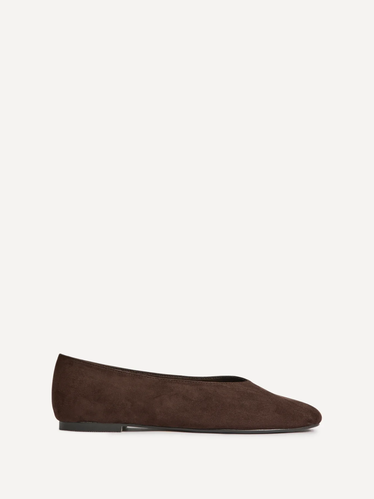 Structure Brown Faux Suede Square Toe Ballet Flats - Image 2