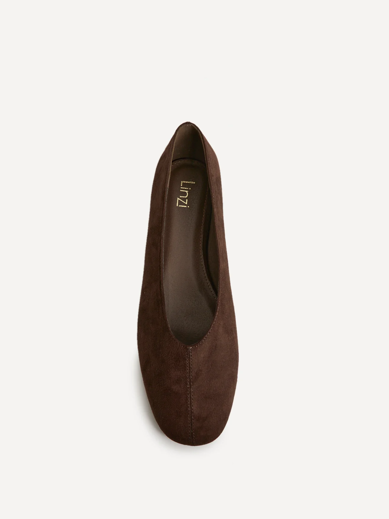 Structure Brown Faux Suede Square Toe Ballet Flats - Image 4