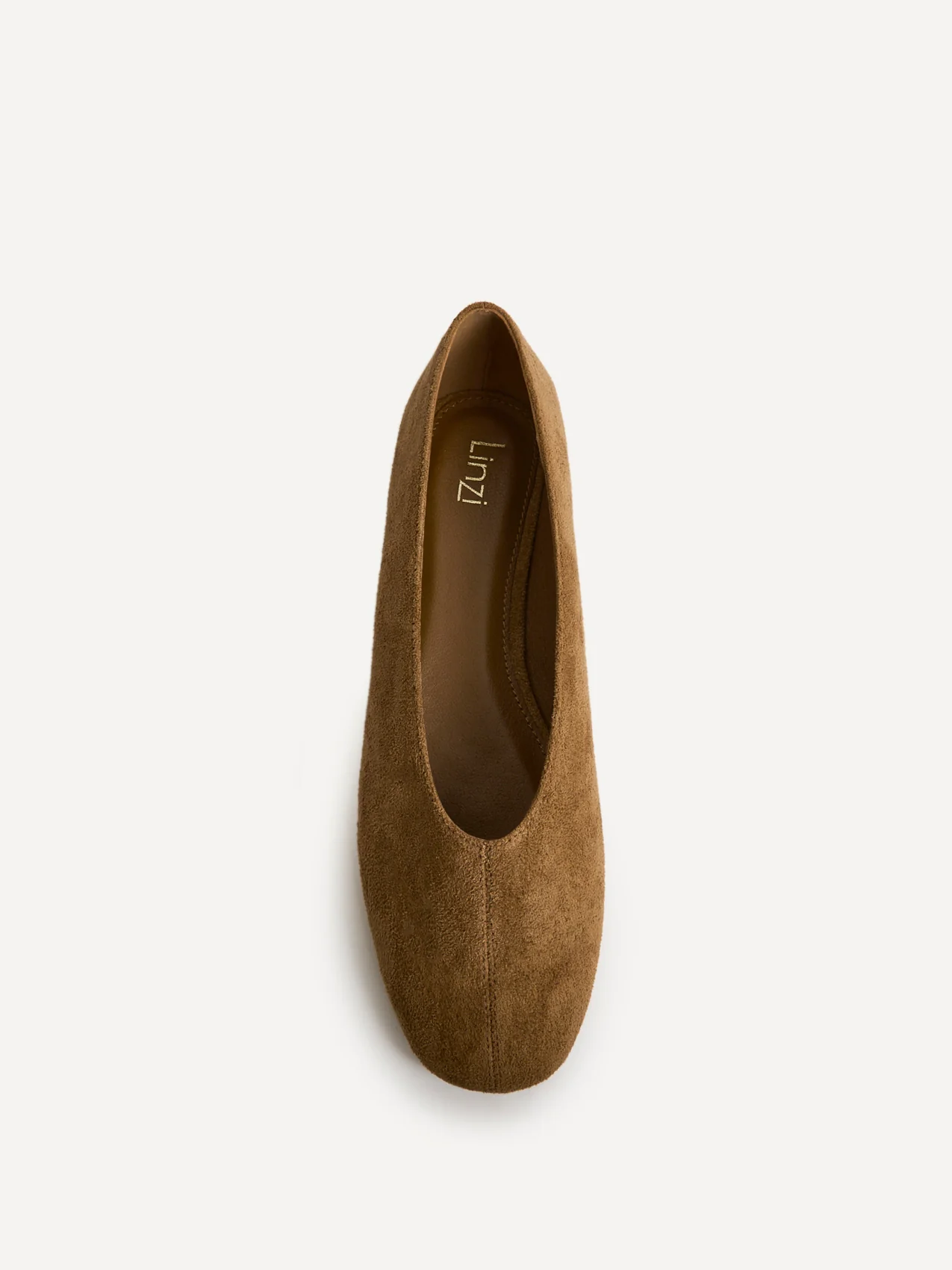 Structure Tan Faux Suede Square Toe Ballet Flats - Image 4