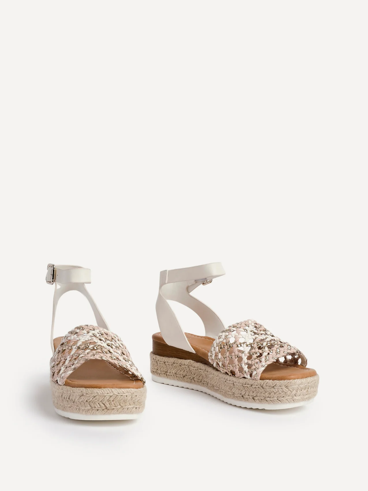 Sundown Beige Espadrille Flatform Sandals - Image 3