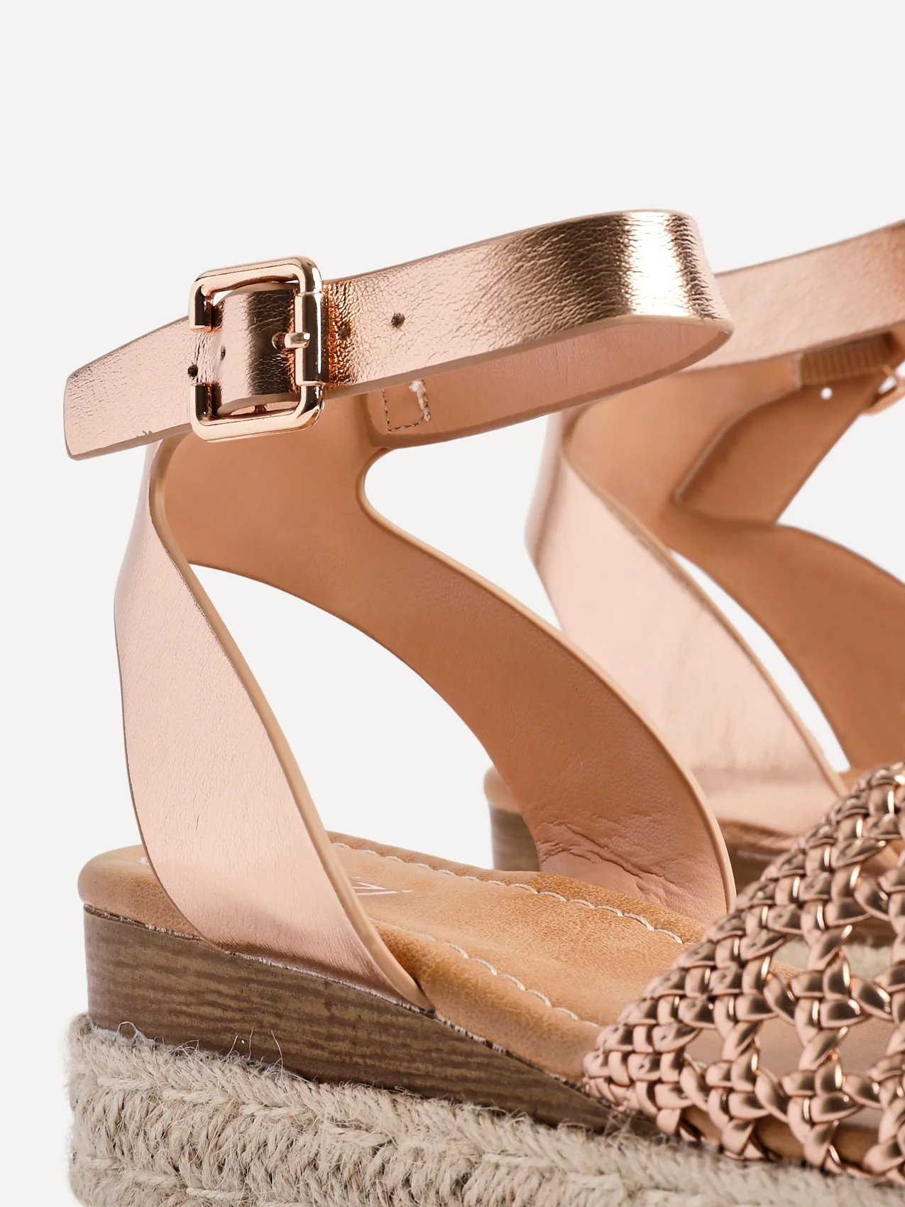 Sundown Rose Gold Espadrille Flatform Sandals - Image 4