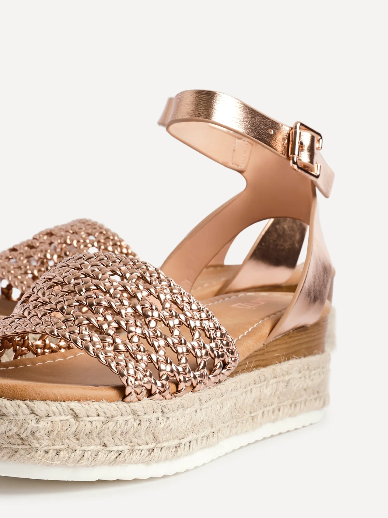 Sundown Rose Gold Espadrille Flatform Sandals - Image 5