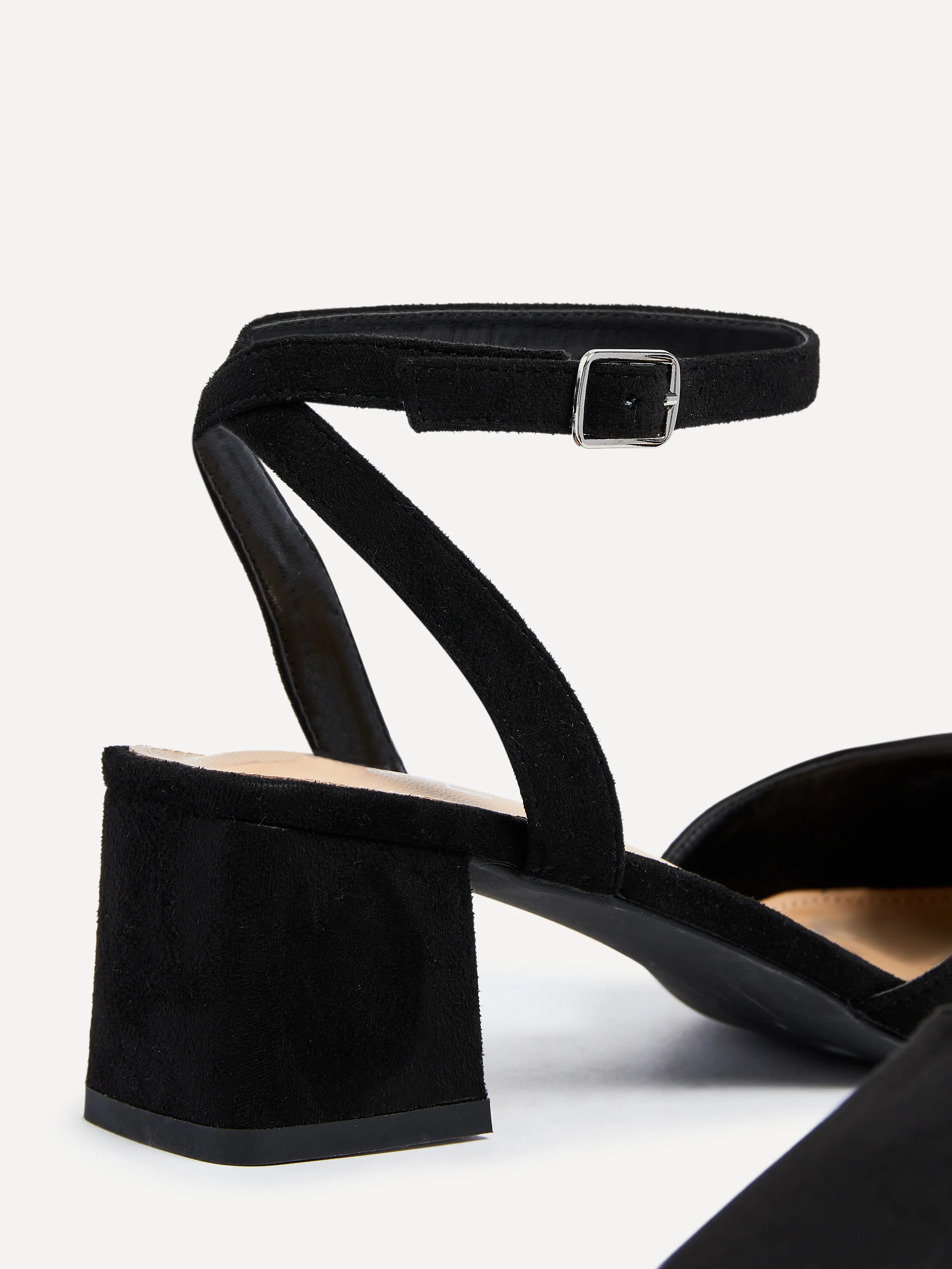 Suzy Wide Fit Black Faux Suede Court Heels - Image 4