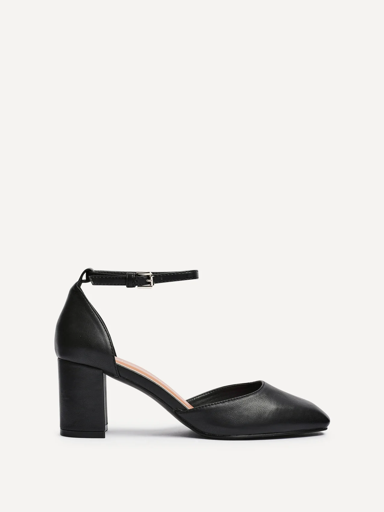 Sydney Black Square Toe Court Heels - Image 2