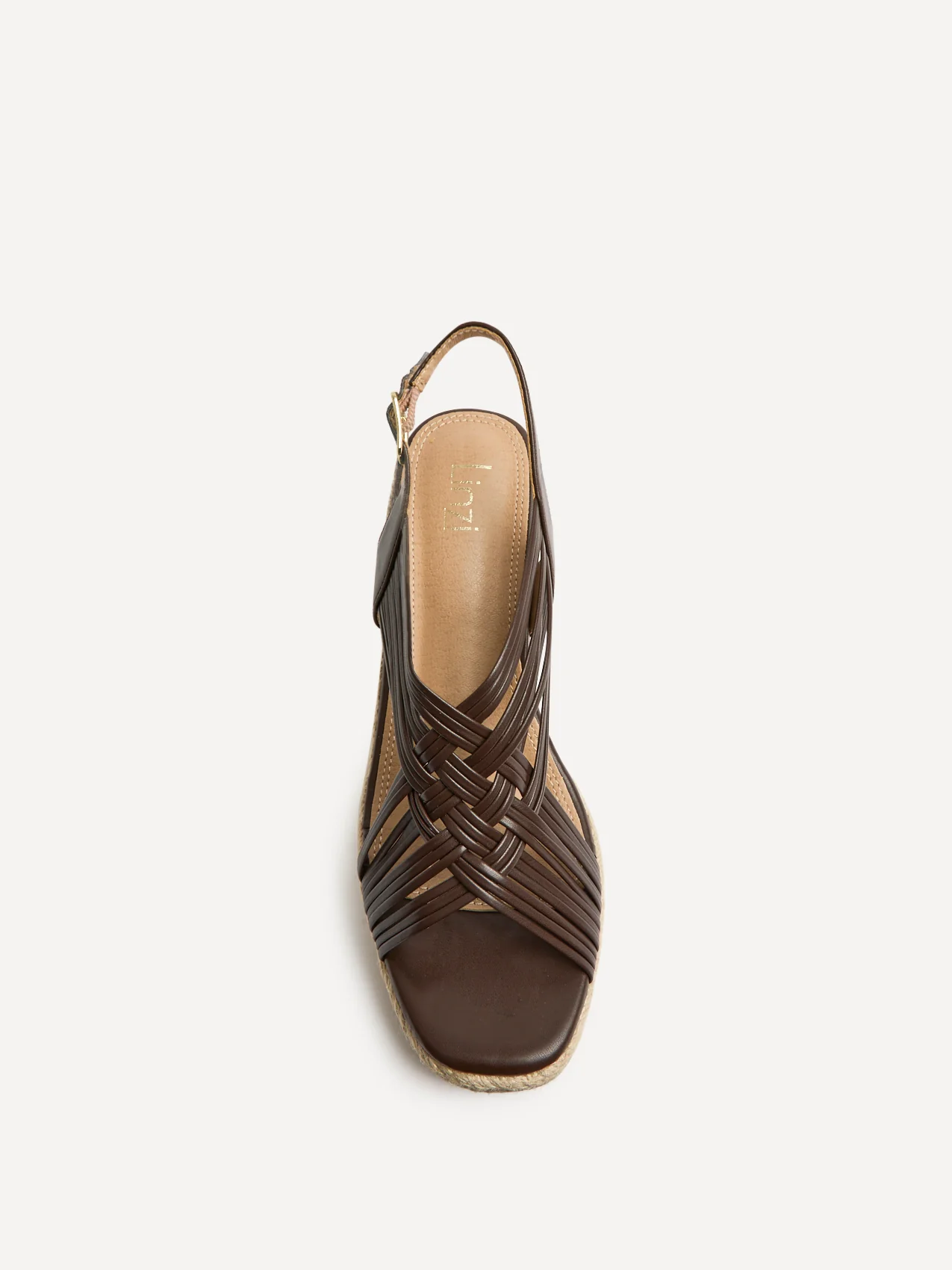 Tamed Brown Woven Espadrille Wedges - Image 4