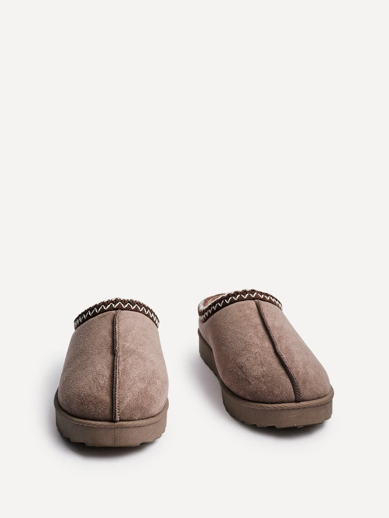 Tammy Mocha Faux Suede Slippers - Image 3