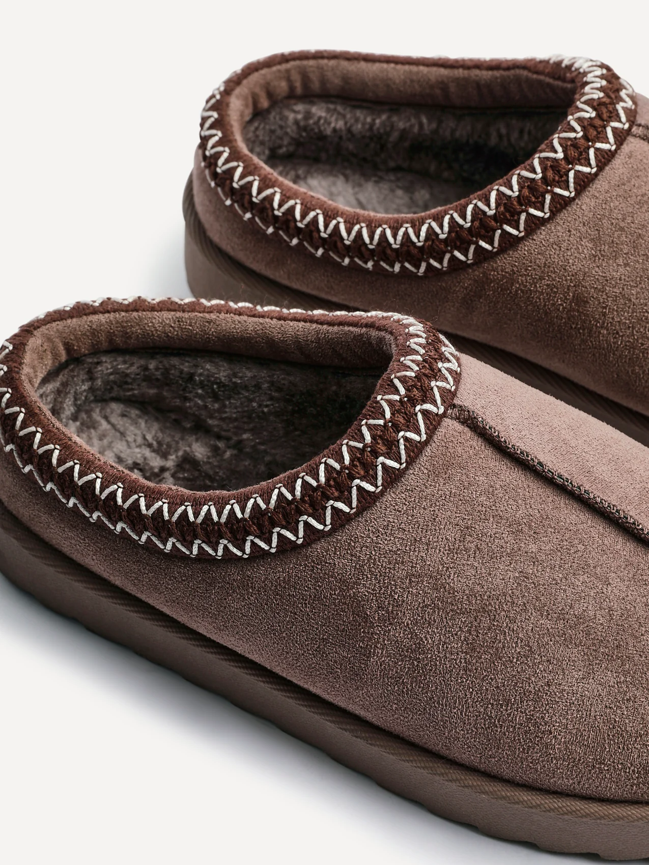 Tammy Mocha Faux Suede Slippers - Image 4