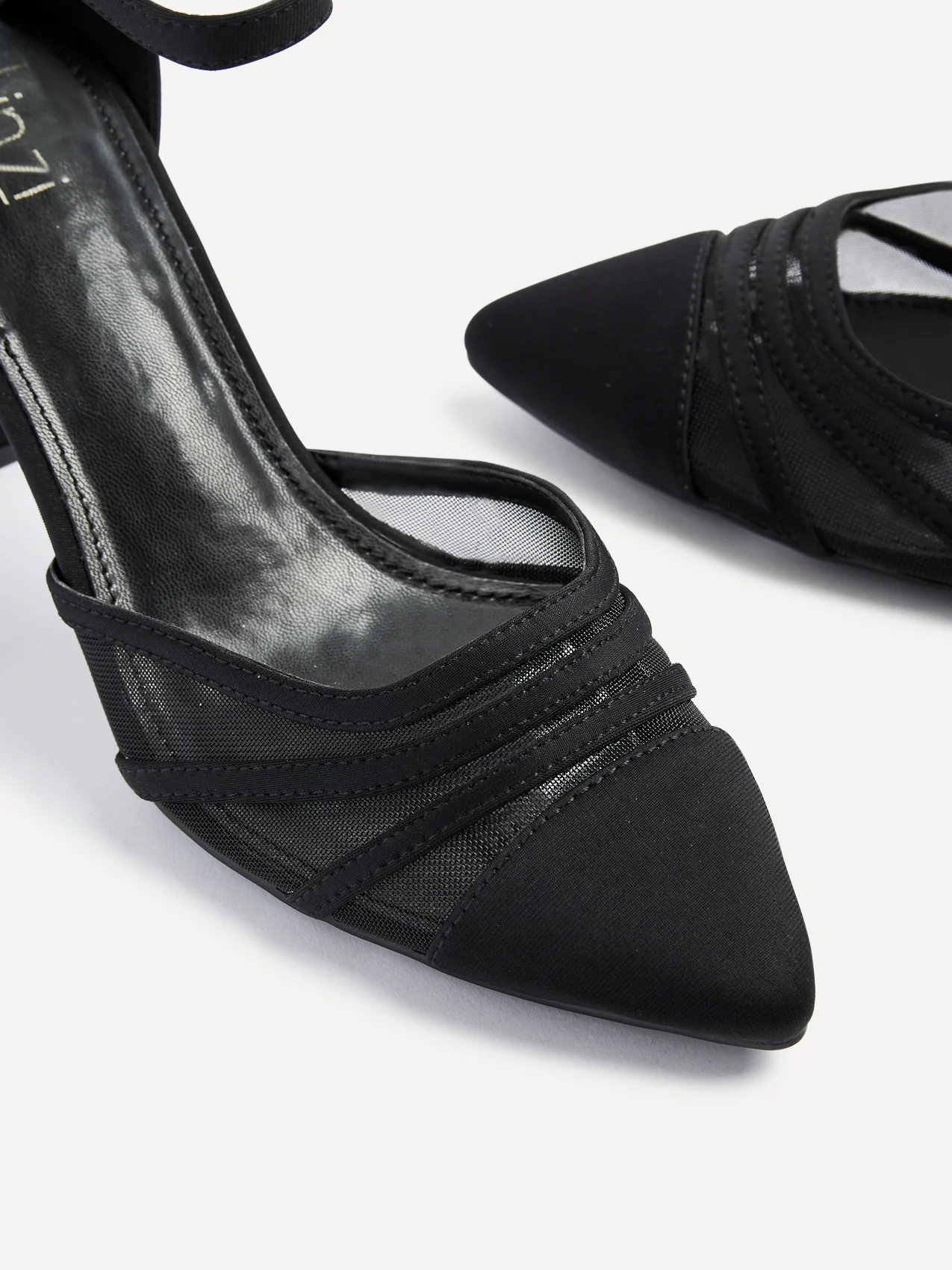 Tasha Black Scuba Mesh Court Heels - Image 5