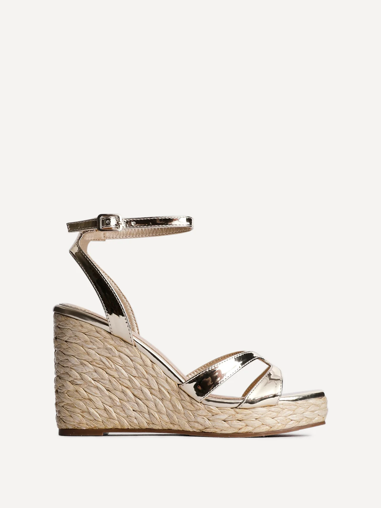 Tequila Gold Crossover Espadrille Wedges - Image 2