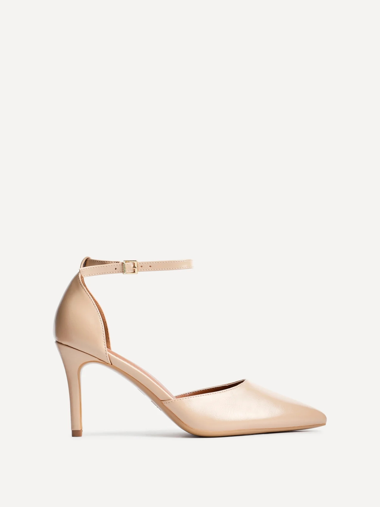 Thea Camel Faux Leather Stiletto Court Heels - Image 2
