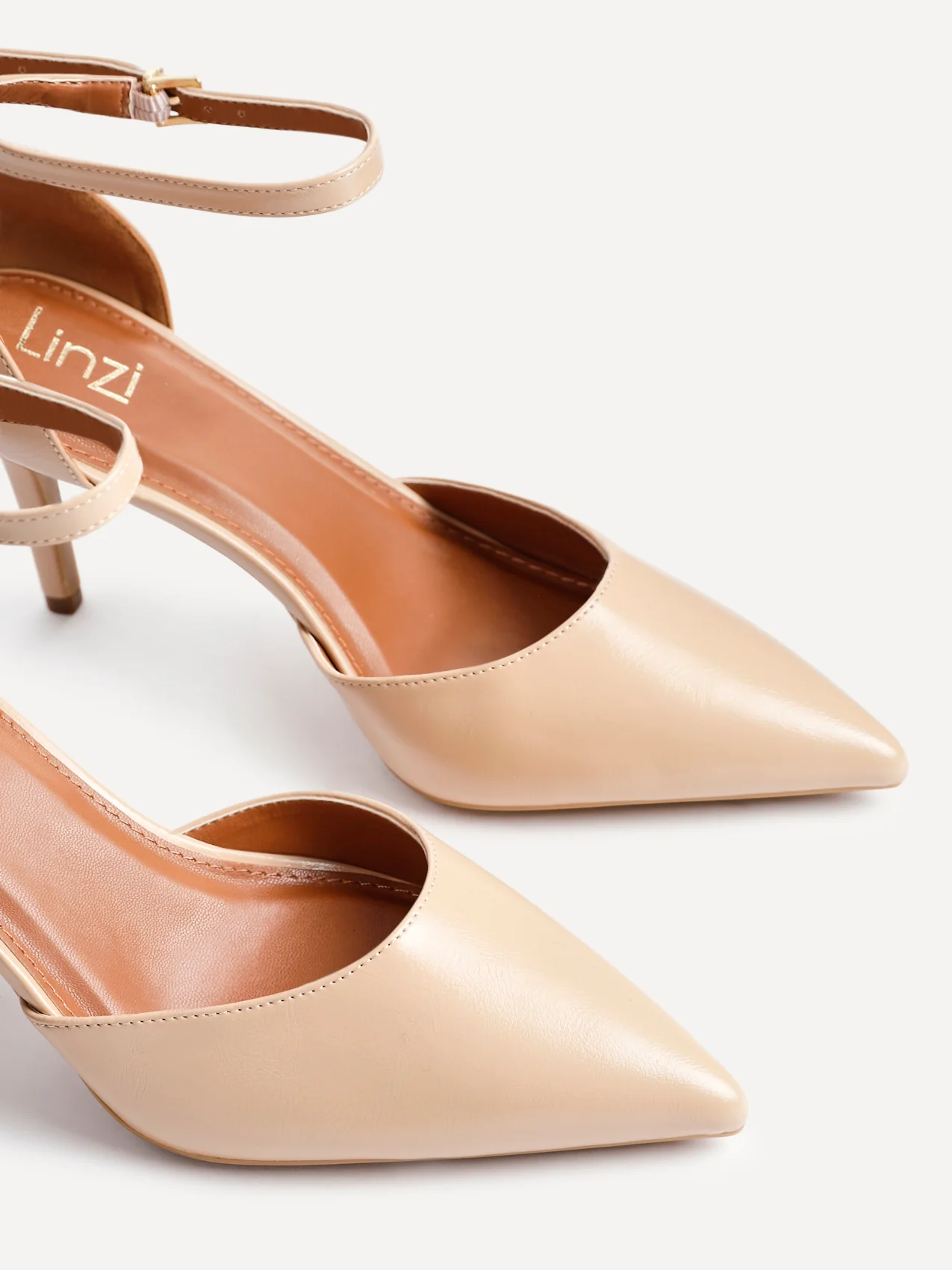 Thea Camel Faux Leather Stiletto Court Heels - Image 5