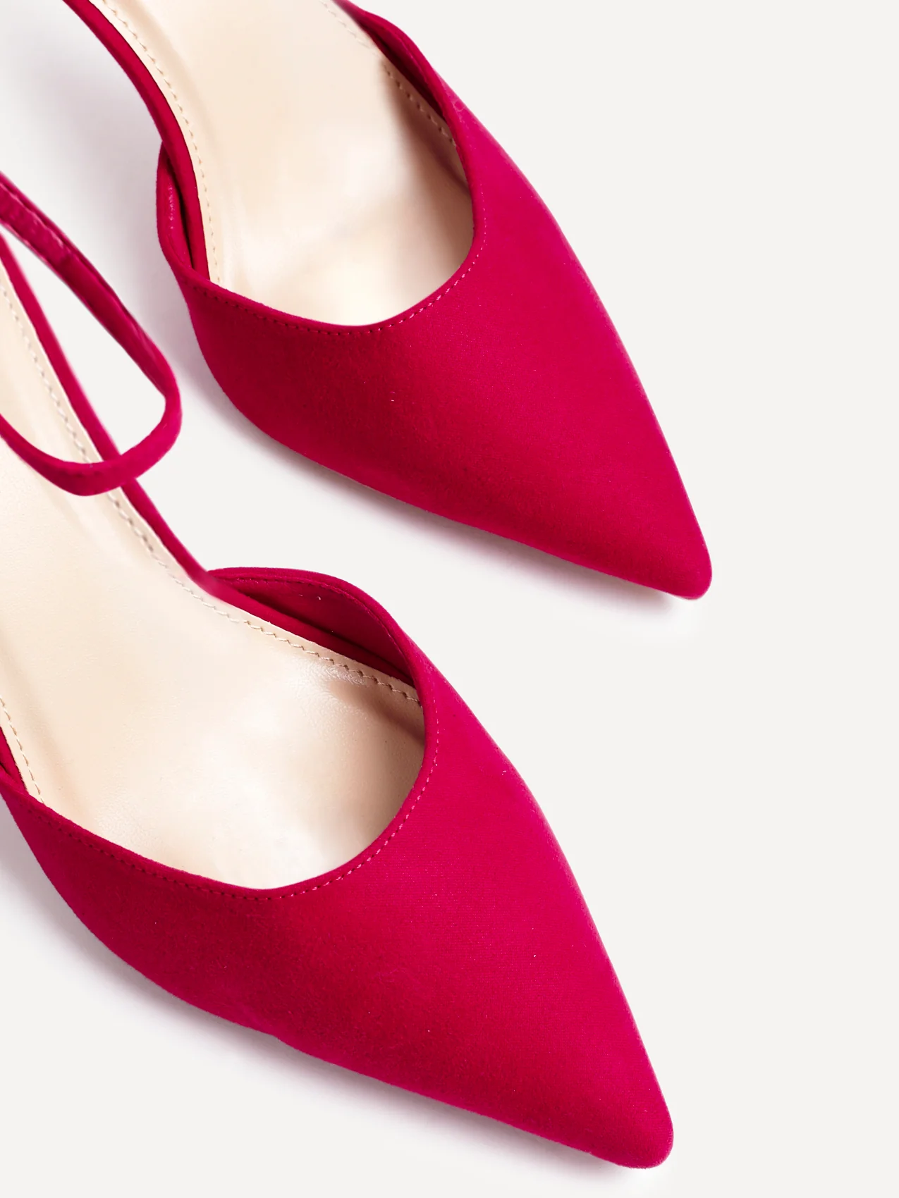 Thea Red Faux Leather Stiletto Court Heels - Image 4