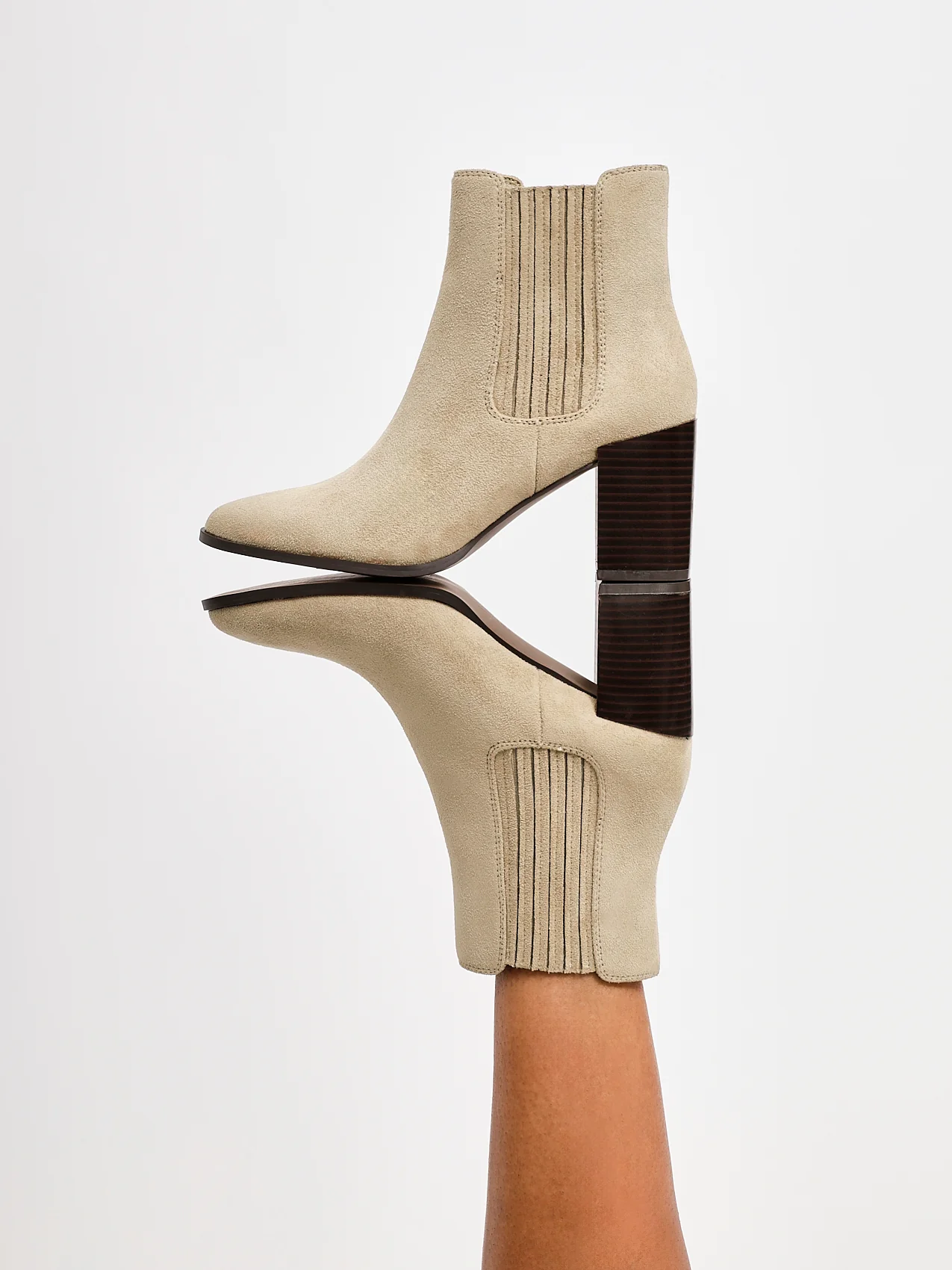 Thrive Taupe Block Heeled Boots - Image 6