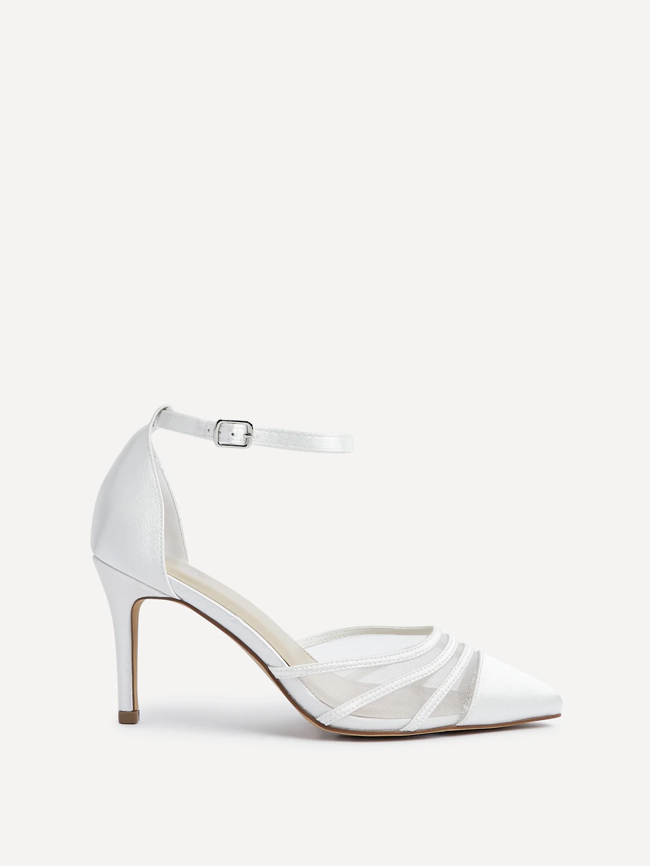 Tianey Wide Fit Bridal Ivory Mesh Court Heels - Image 2