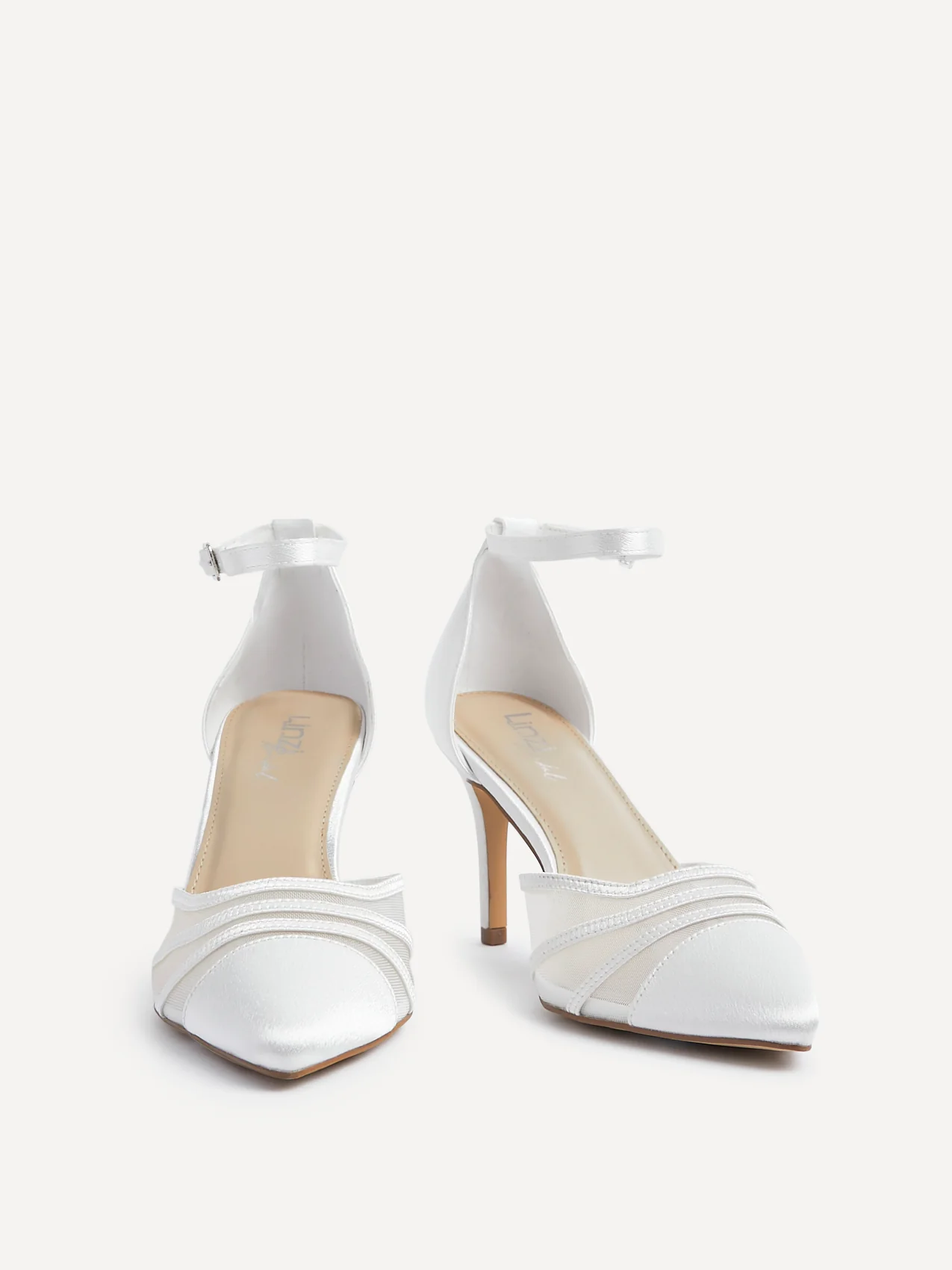 Tianey Wide Fit Bridal Ivory Mesh Court Heels - Image 3