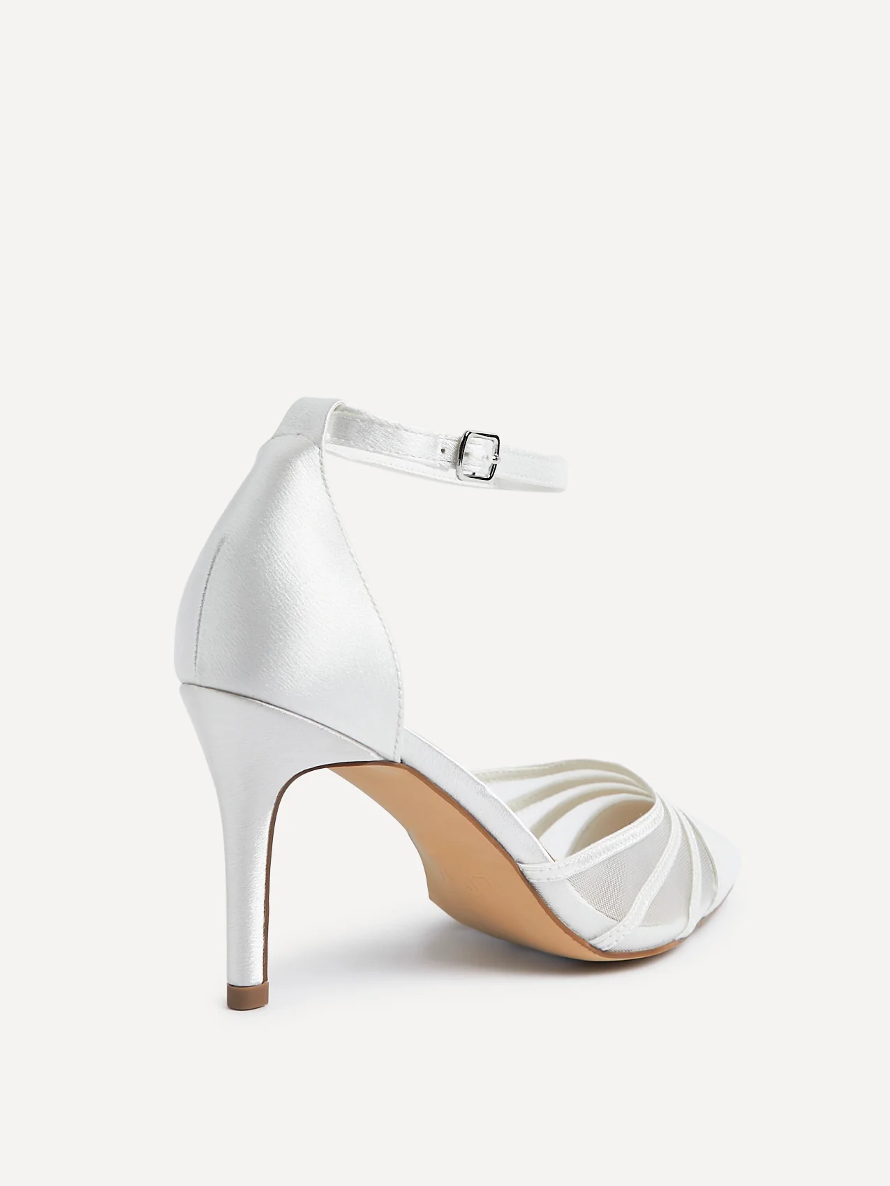 Tianey Wide Fit Bridal Ivory Mesh Court Heels - Image 5