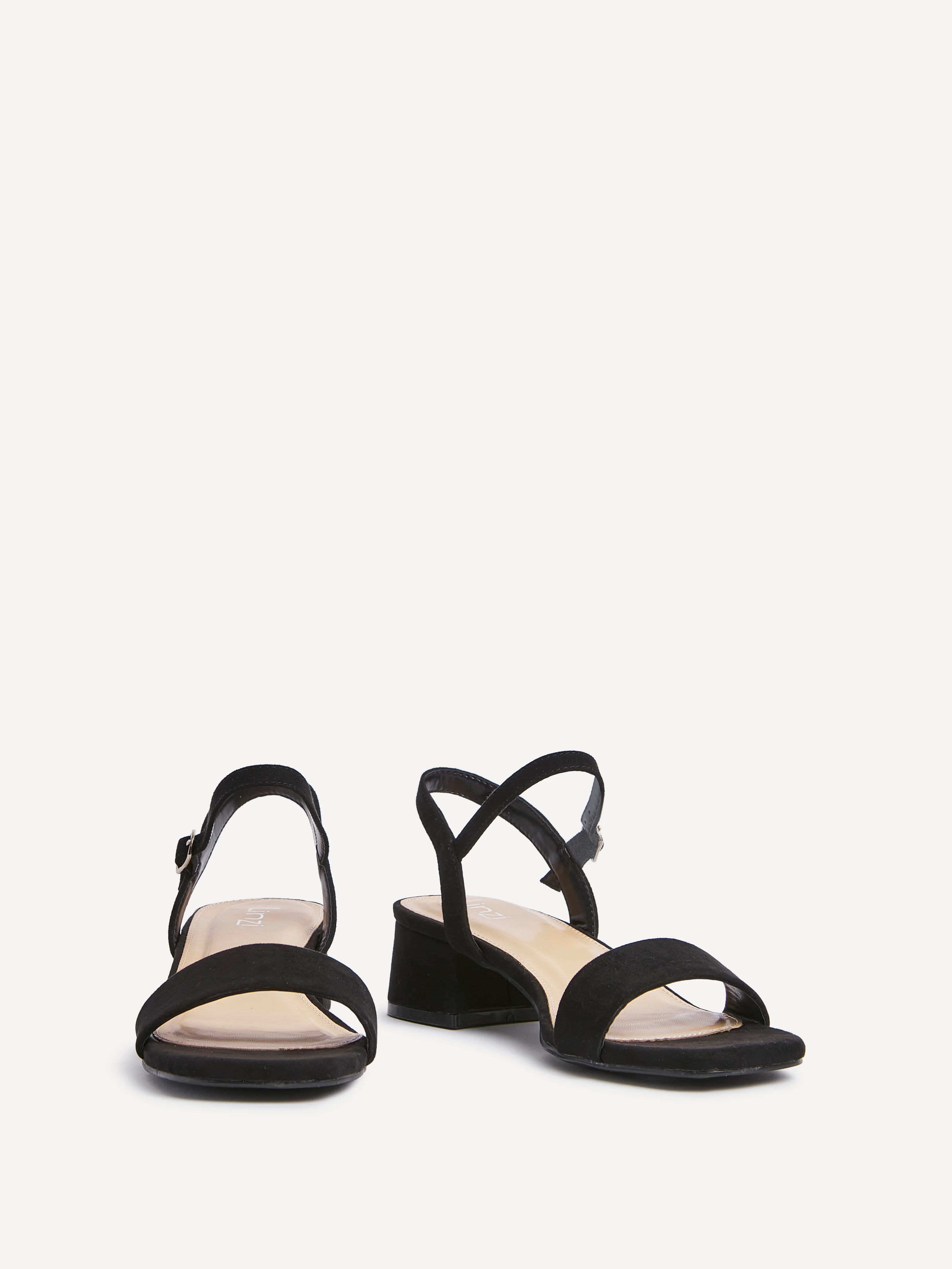 Tillie Black Faux Suede Low Heels - Image 3