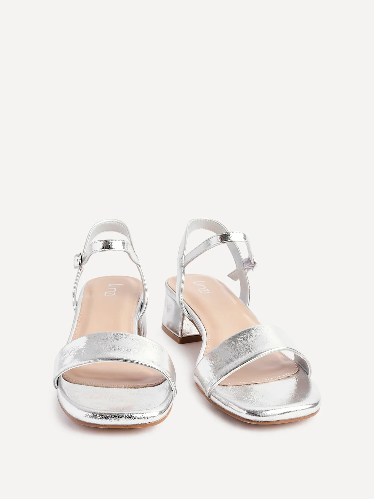 Tillie Silver Faux Leather Low Heels - Image 3