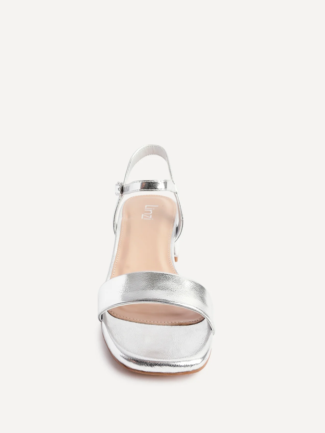 Tillie Silver Faux Leather Low Heels - Image 4