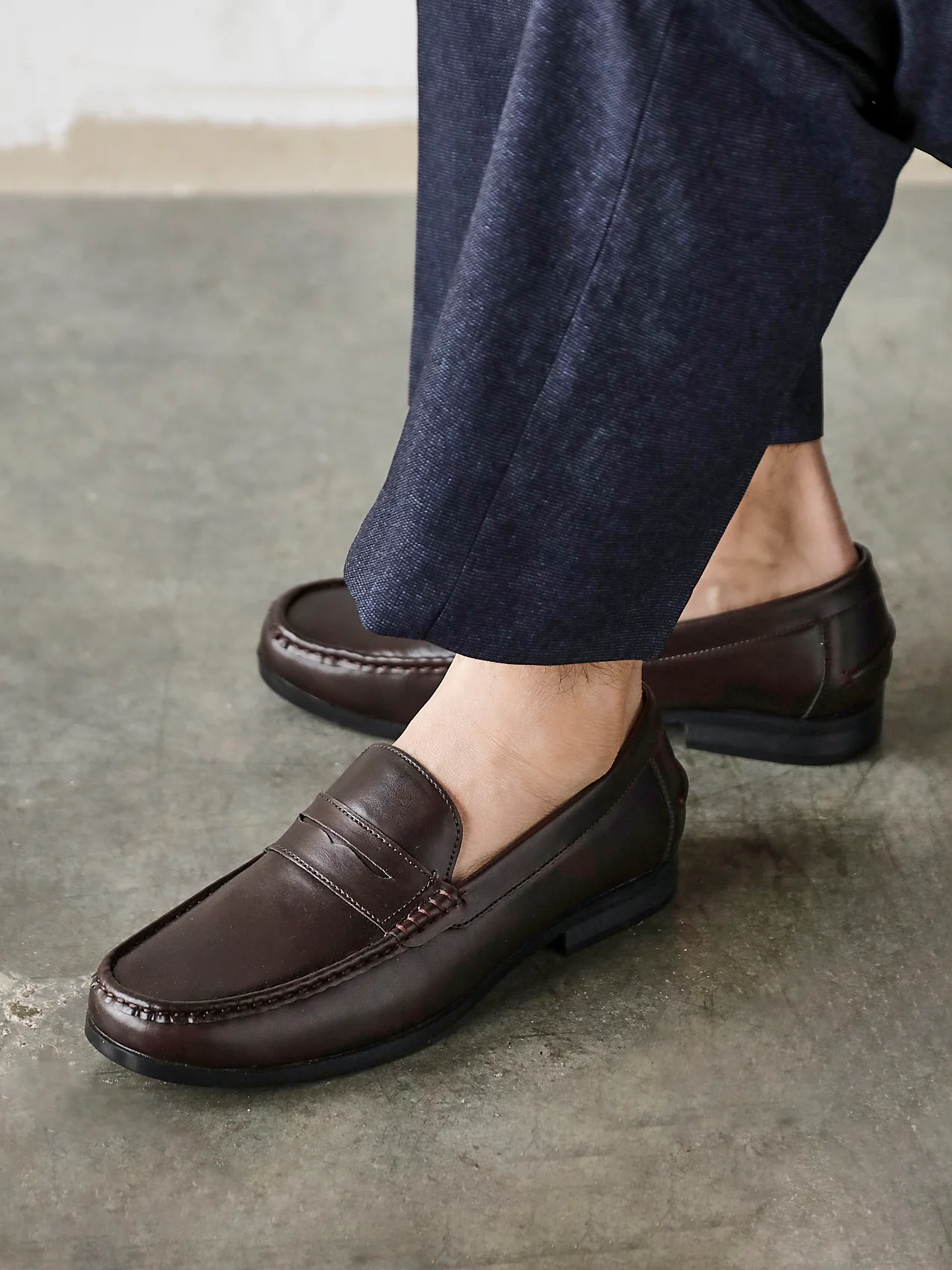 Tommaso Mens Brown Faux Leather Loafers - Image 6