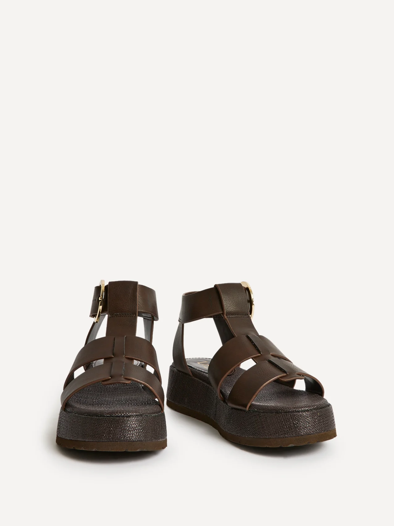 Tori Brown Gladiator Flatform Sandals - Image 3