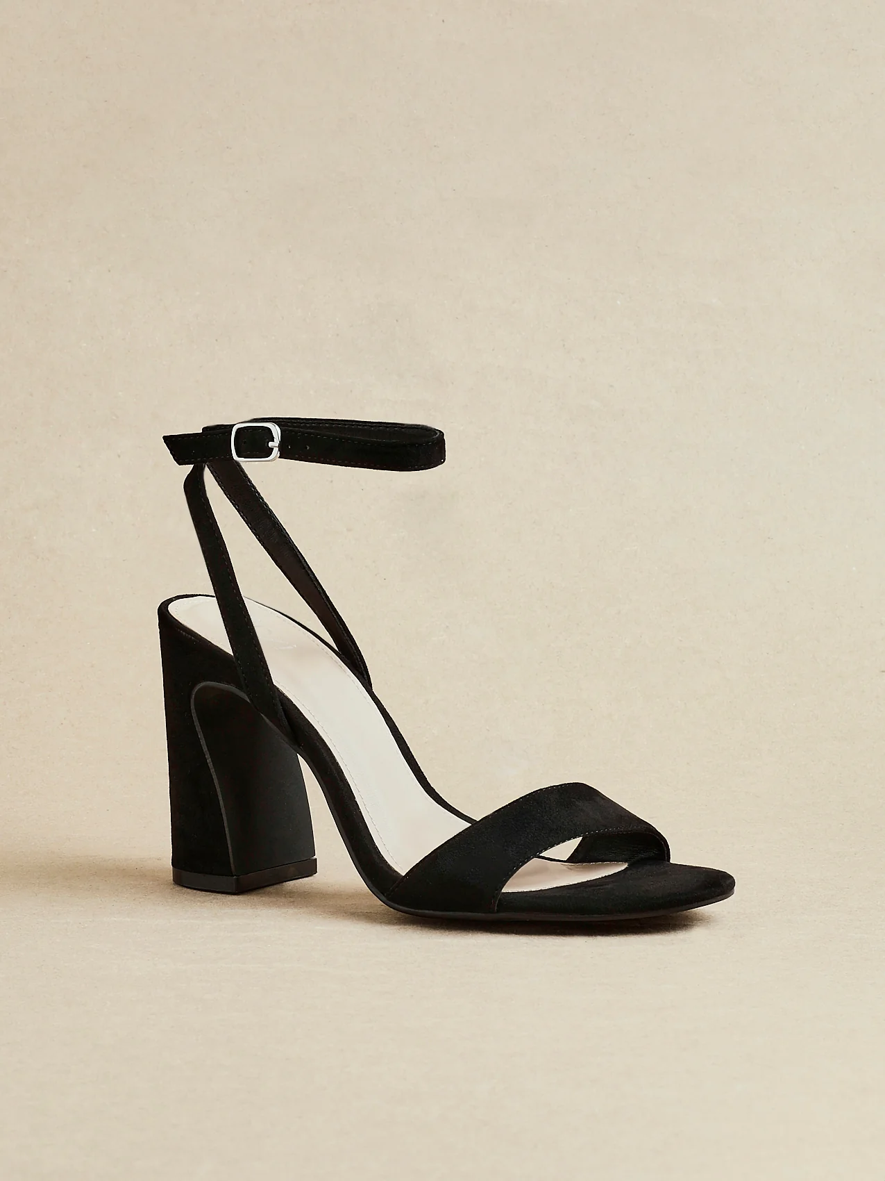 Trance Black Faux Suede Block Heels