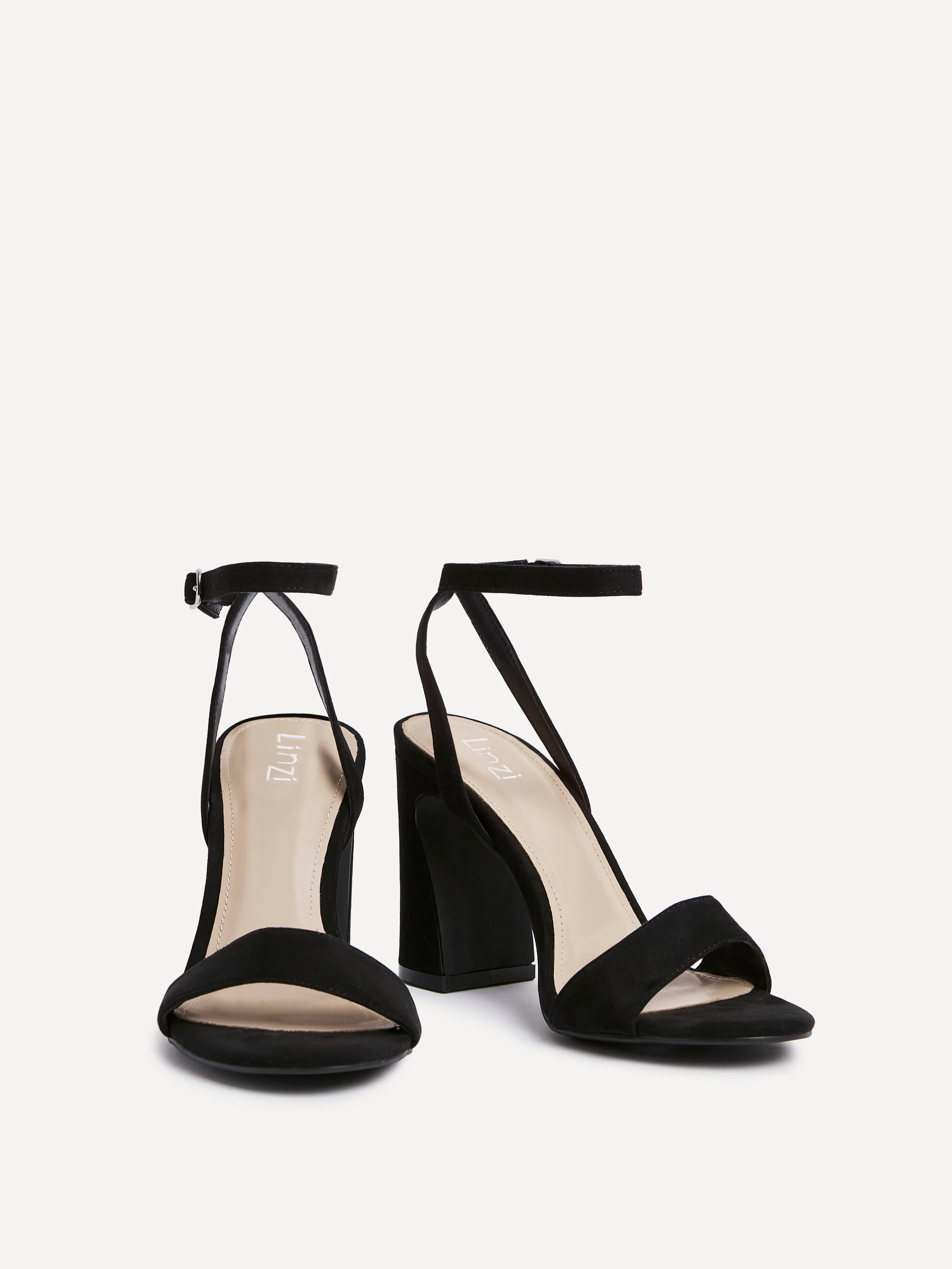 Trance Black Faux Suede Block Heels - Image 3