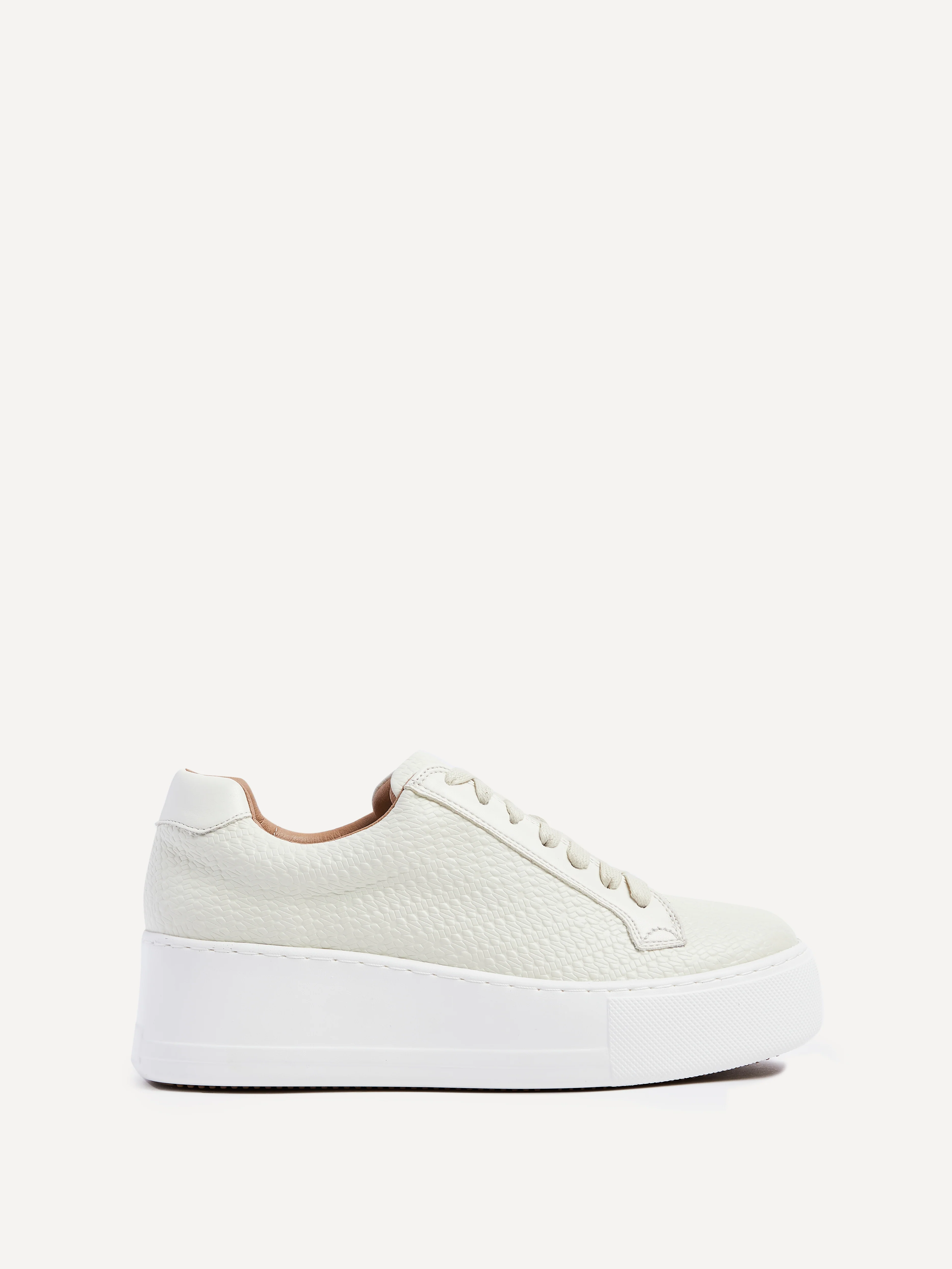 Twyla Cream Faux Leather Trainers - Image 2