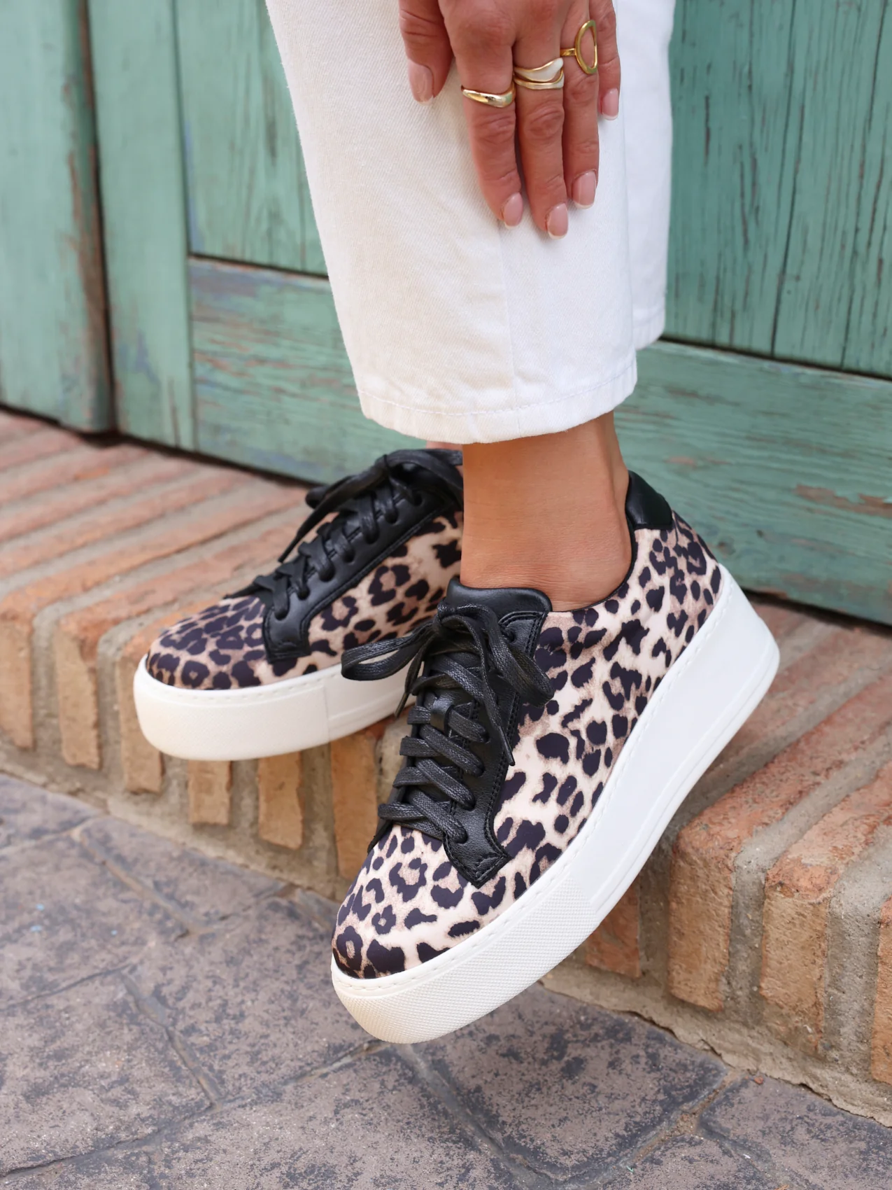 Twyla Leopard Print Trainers - Image 6