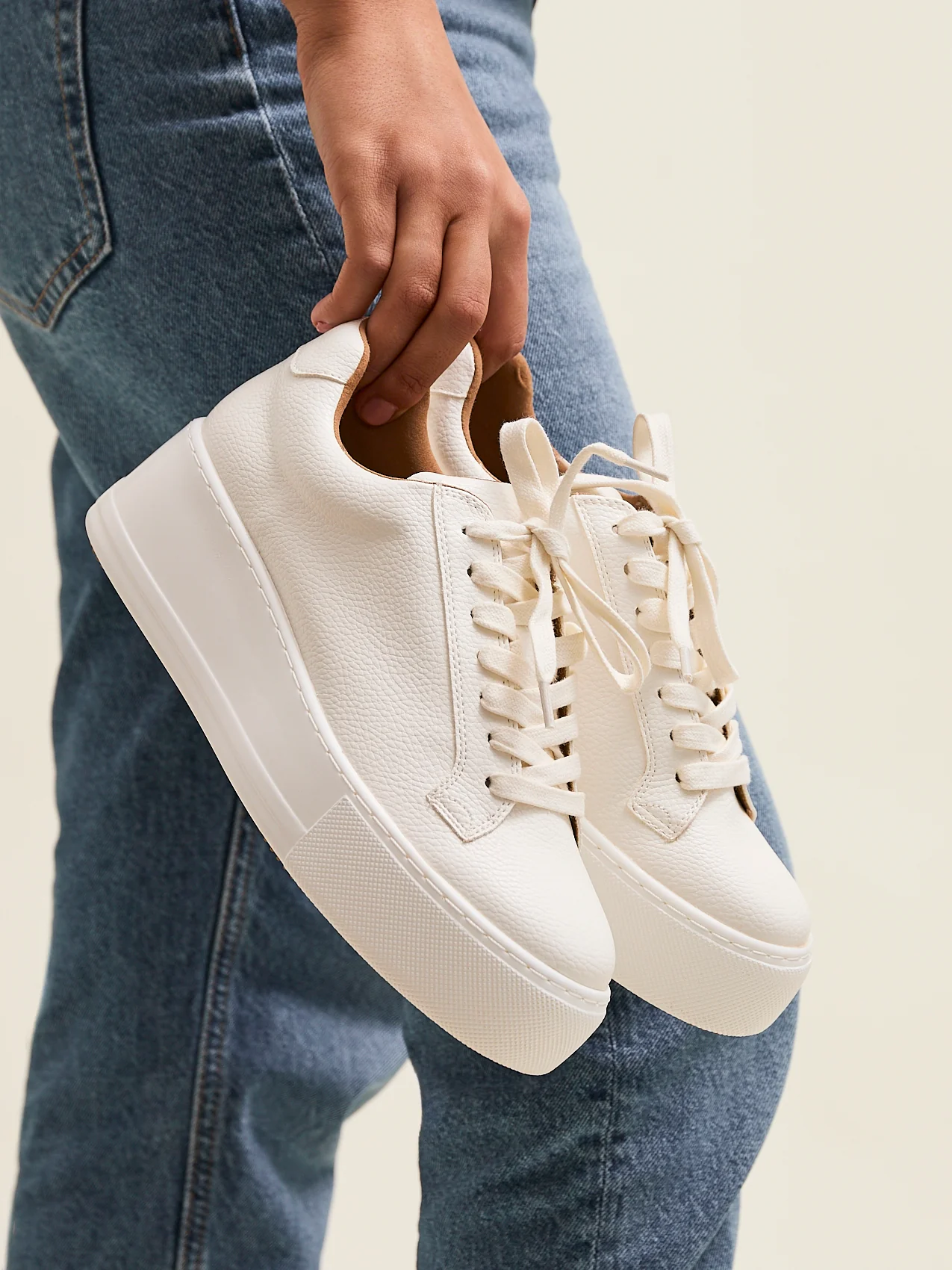 Twyla White Faux Leather Trainers - Image 6