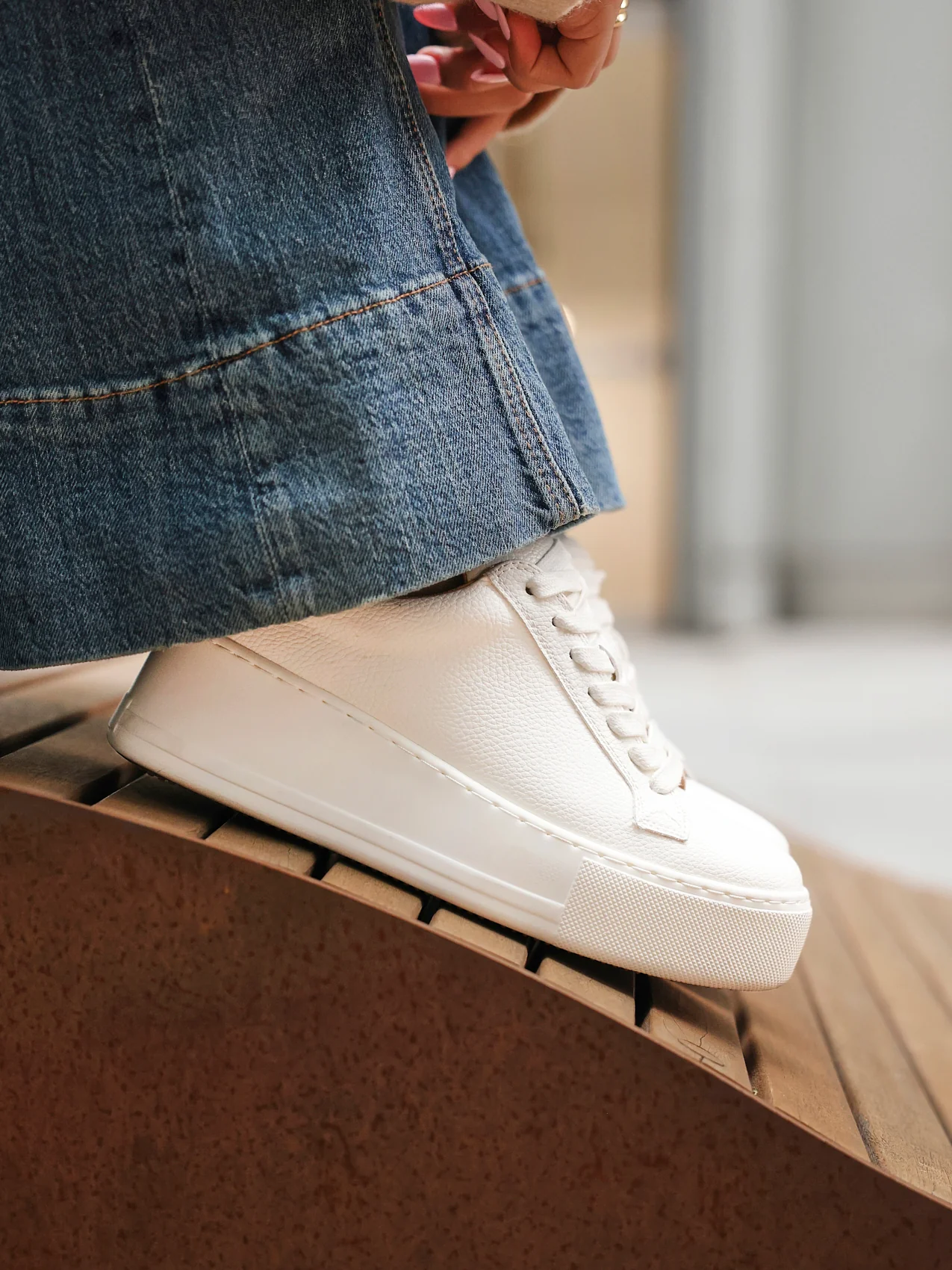Twyla White Faux Leather Trainers - Image 7