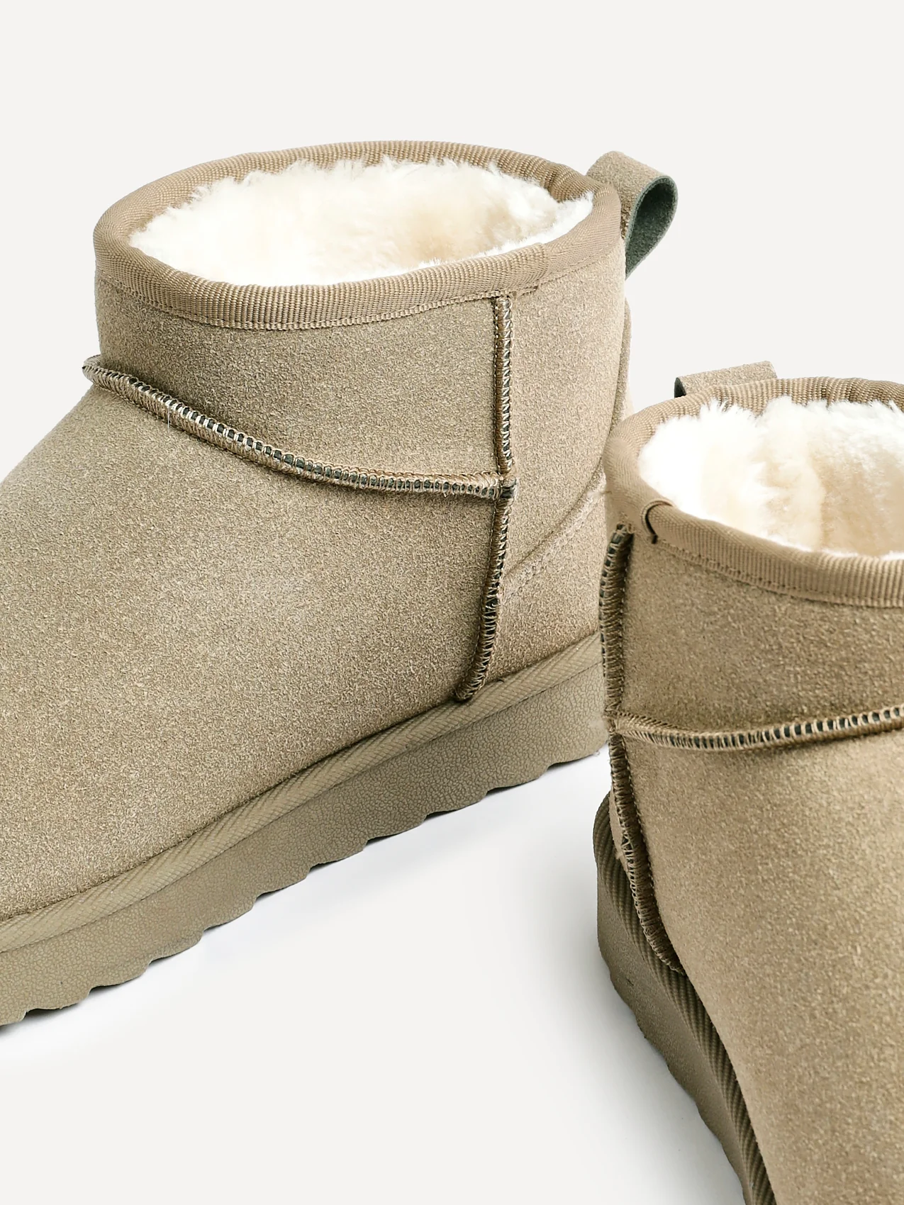 Ultra Mini Addy Khaki Fur Ankle Boots - Image 4
