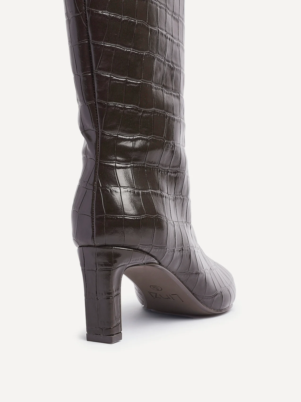 Uptown Brown Croc Long Boots - Image 5