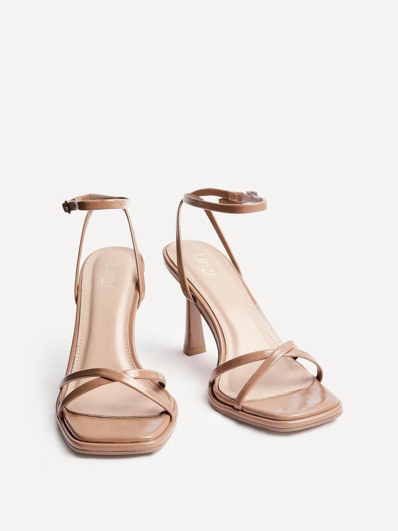 Verve Tan Faux Leather Crossover Stiletto Heel - Image 3