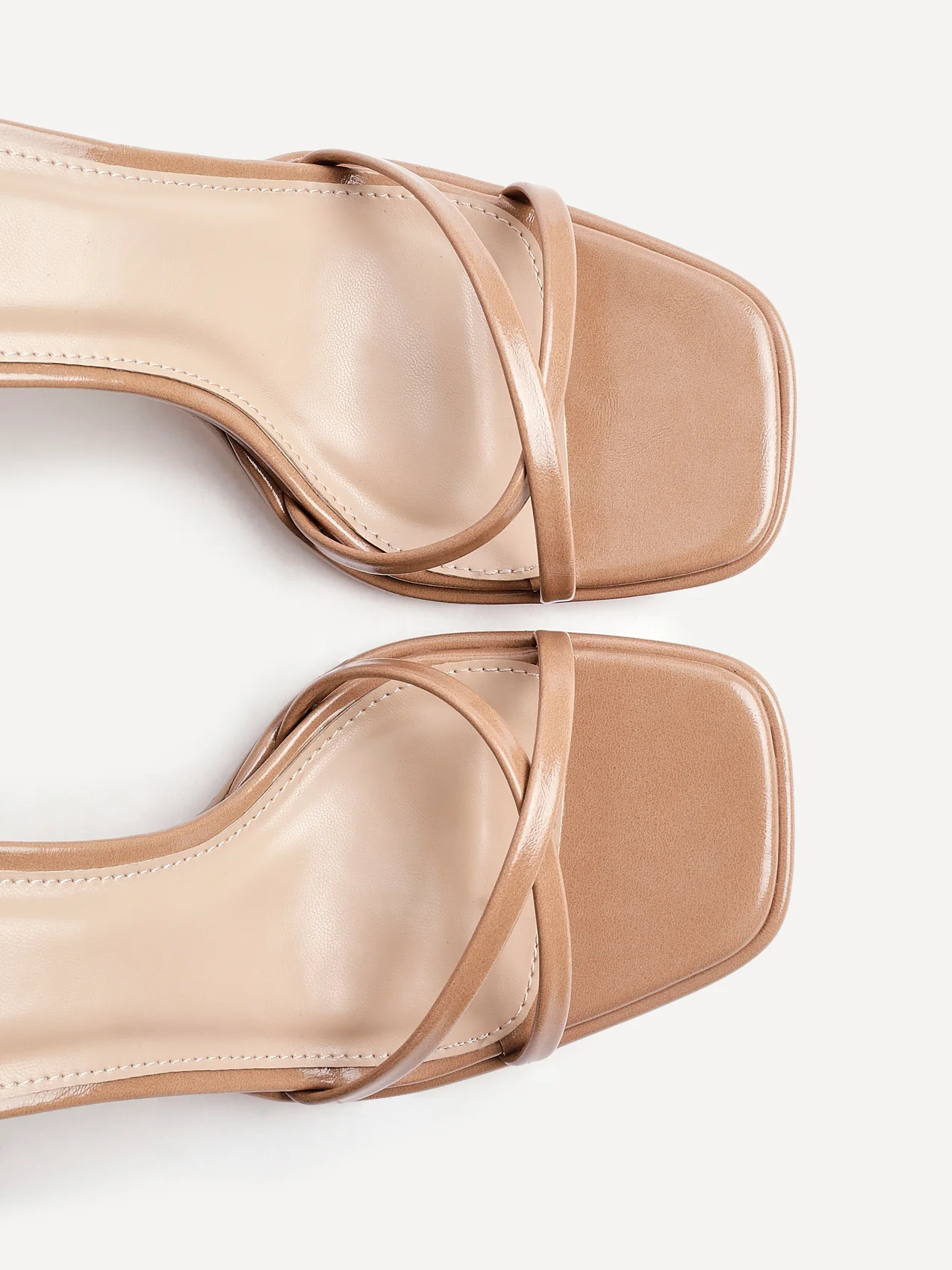 Verve Tan Faux Leather Crossover Stiletto Heel - Image 5