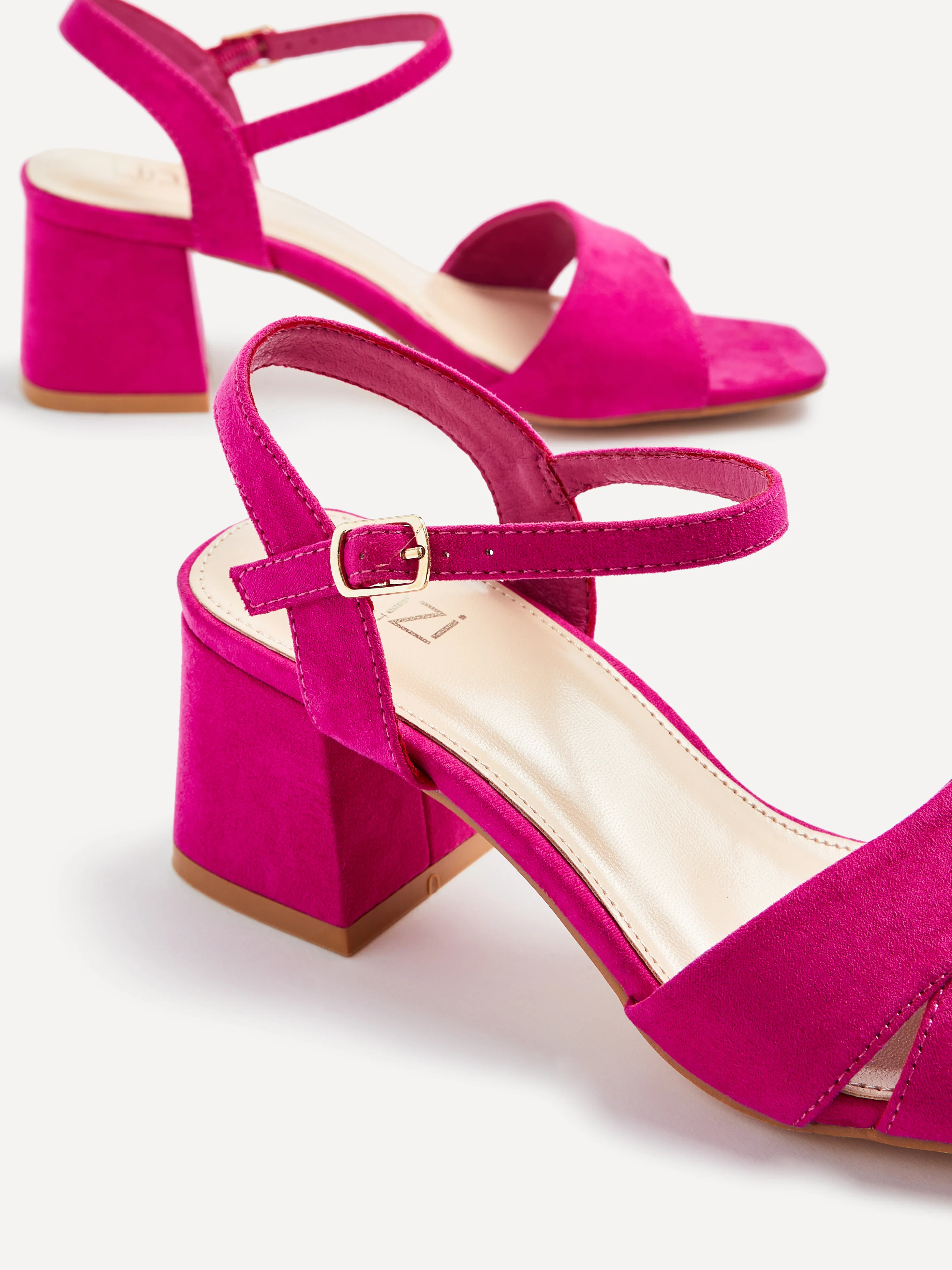 Vivian Wide Fit Pink Block Heel Sandals - Image 5