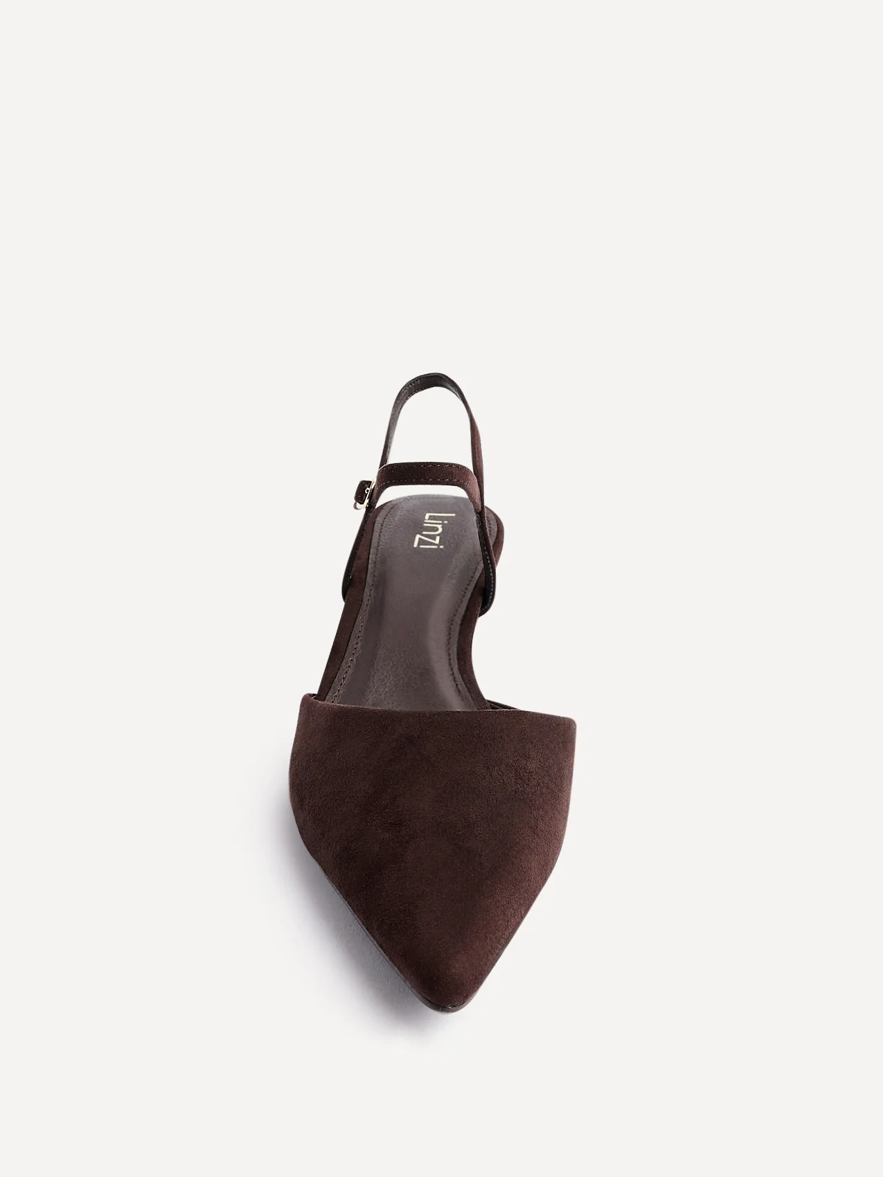Vogue Brown Faux Suede Kitten Court Heels - Image 4