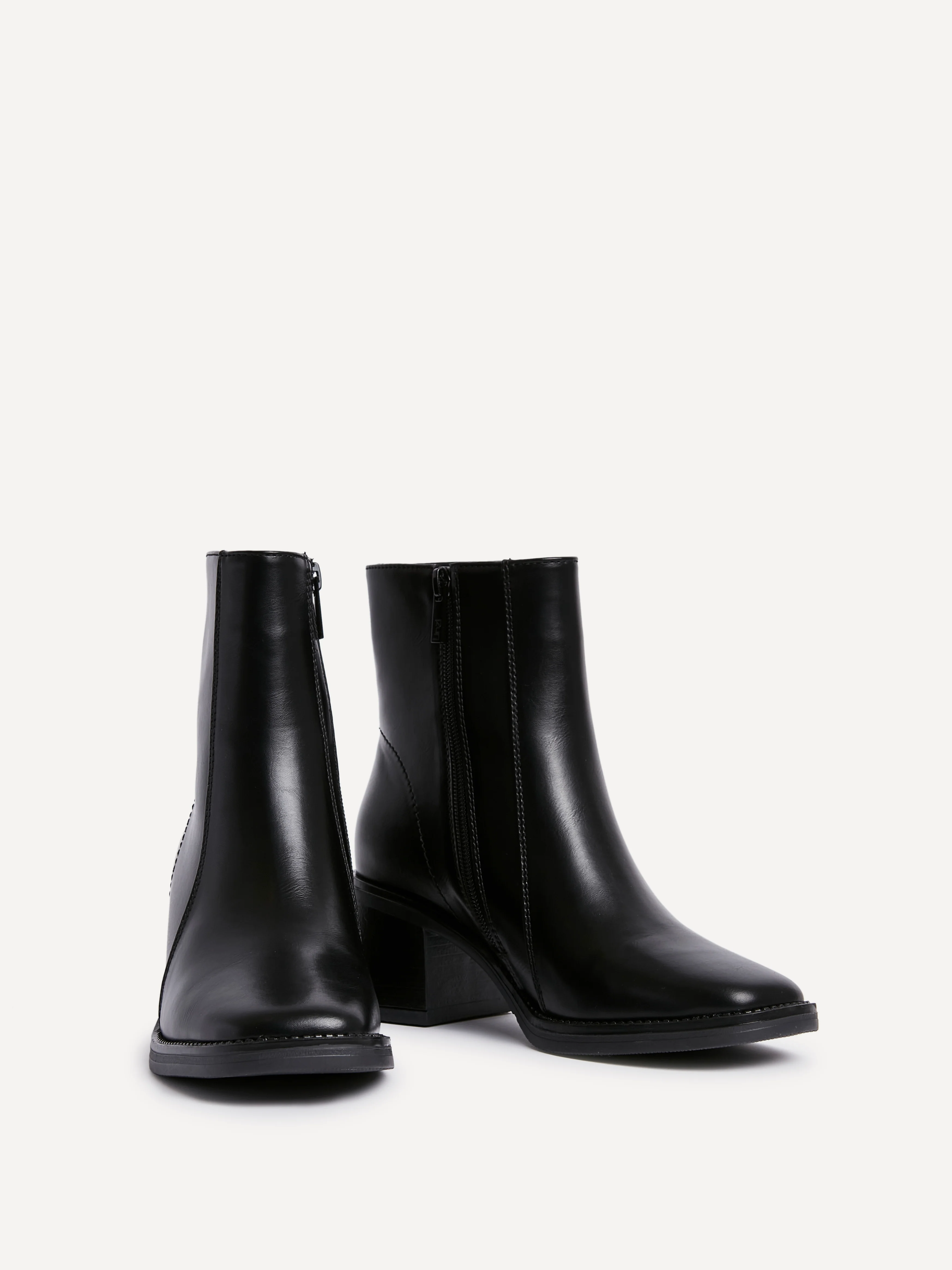Wander Black Heeled Ankle Boots - Image 3