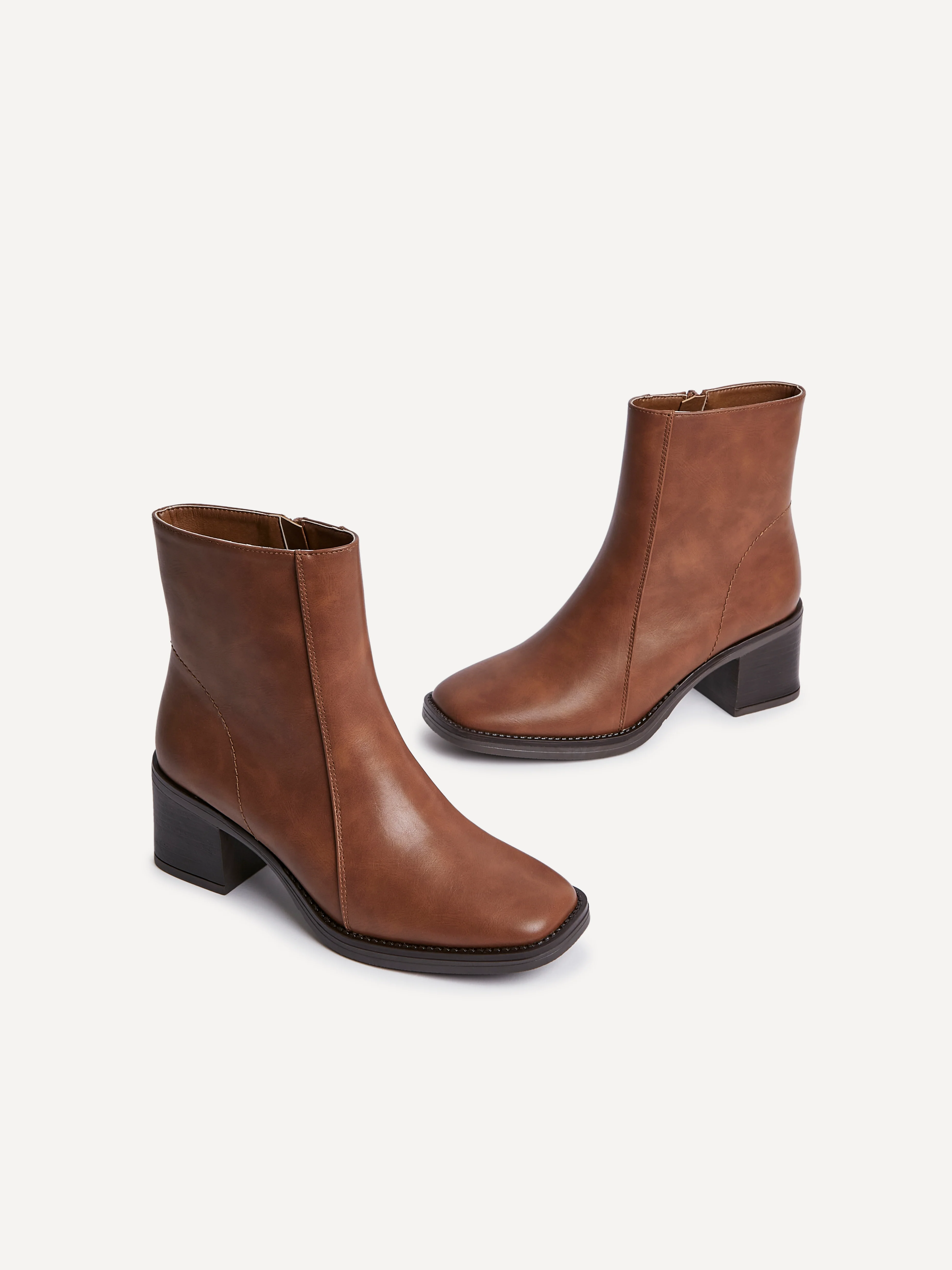 Wander Brown Heeled Ankle Boots - Image 5