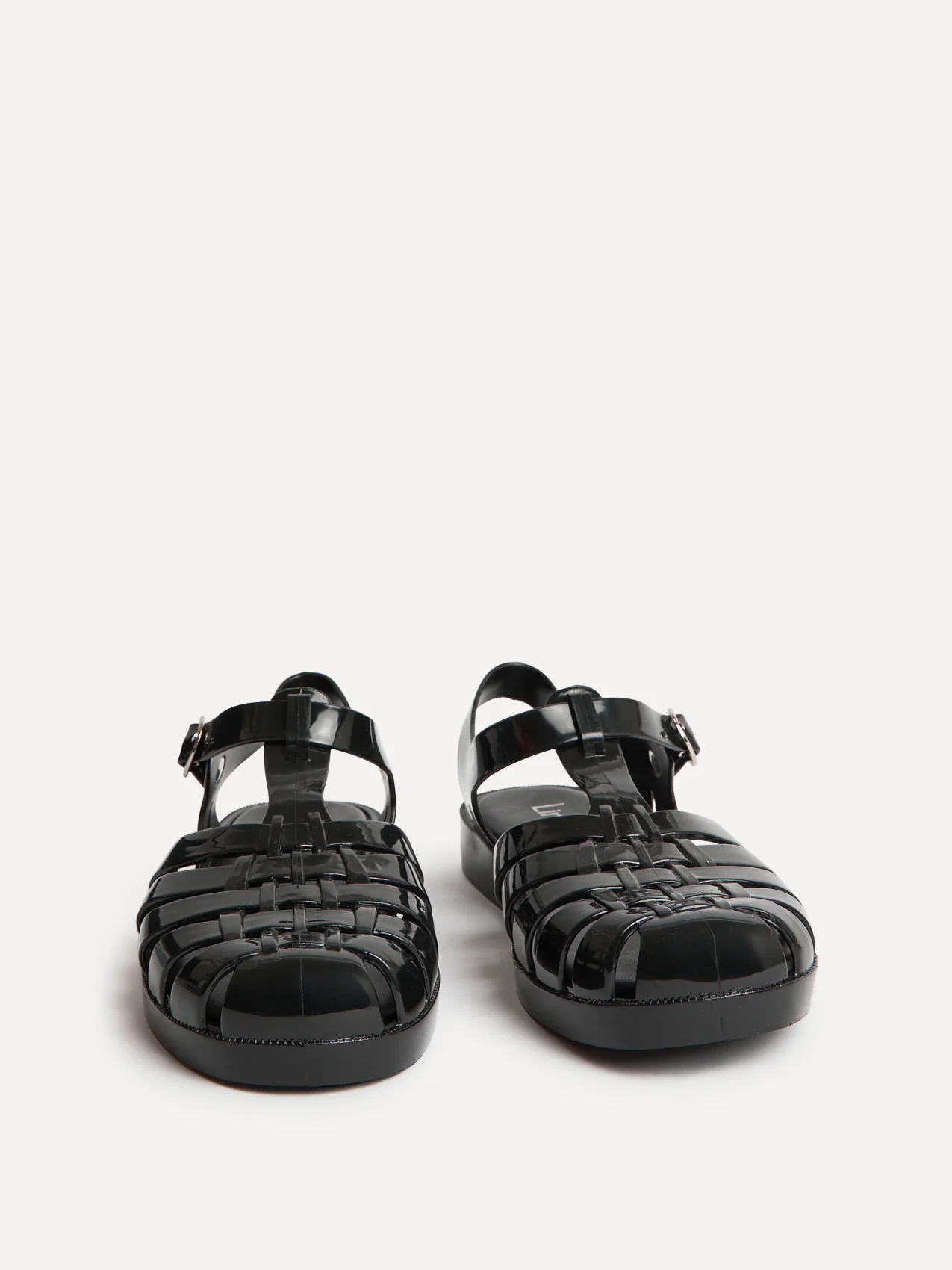 Wave Black Jelly Flat Sandals - Image 3